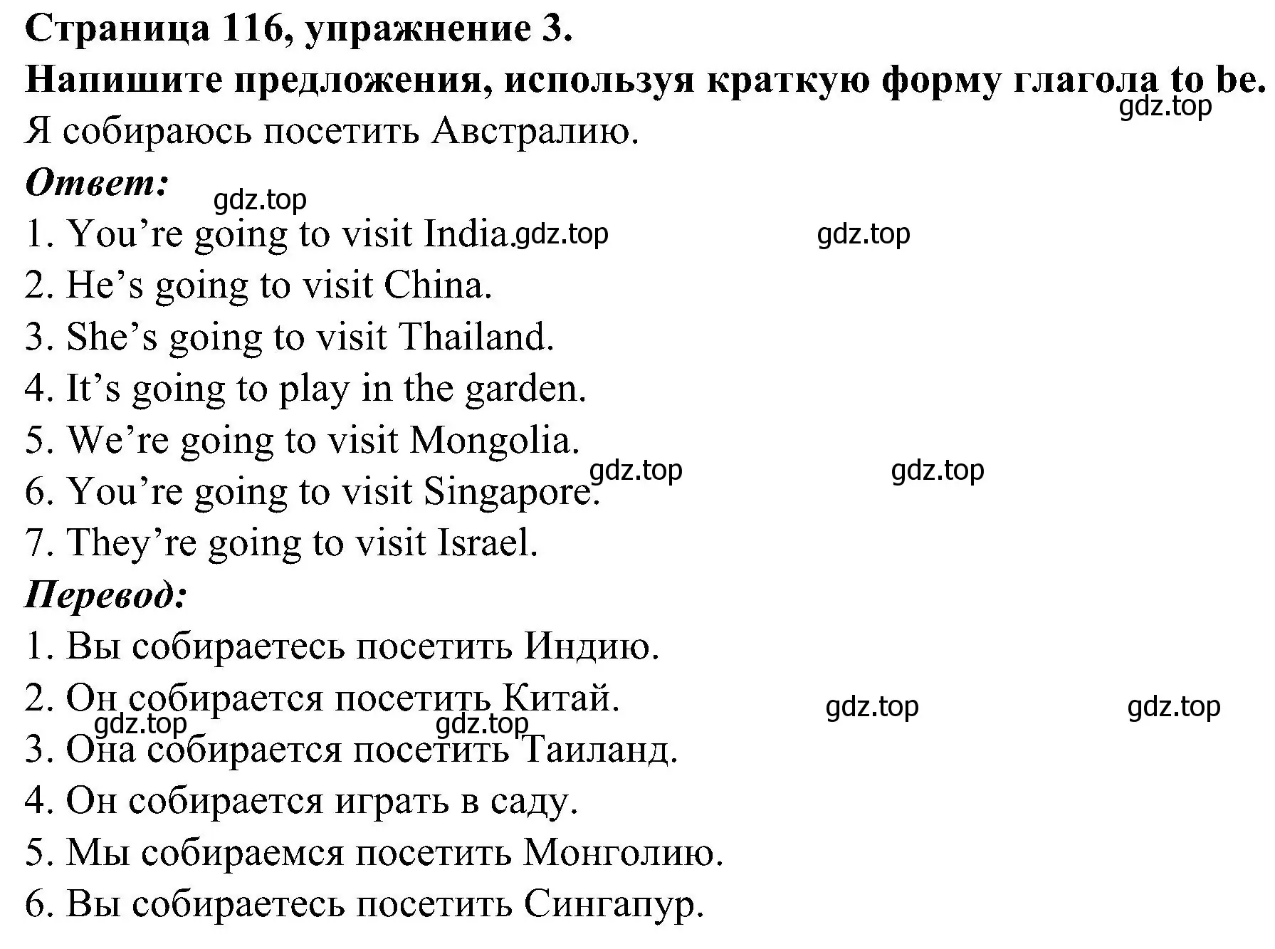 Решение номер 3 (страница 116) гдз по английскому языку 6 класс Тимофеева, грамматический тренажёр