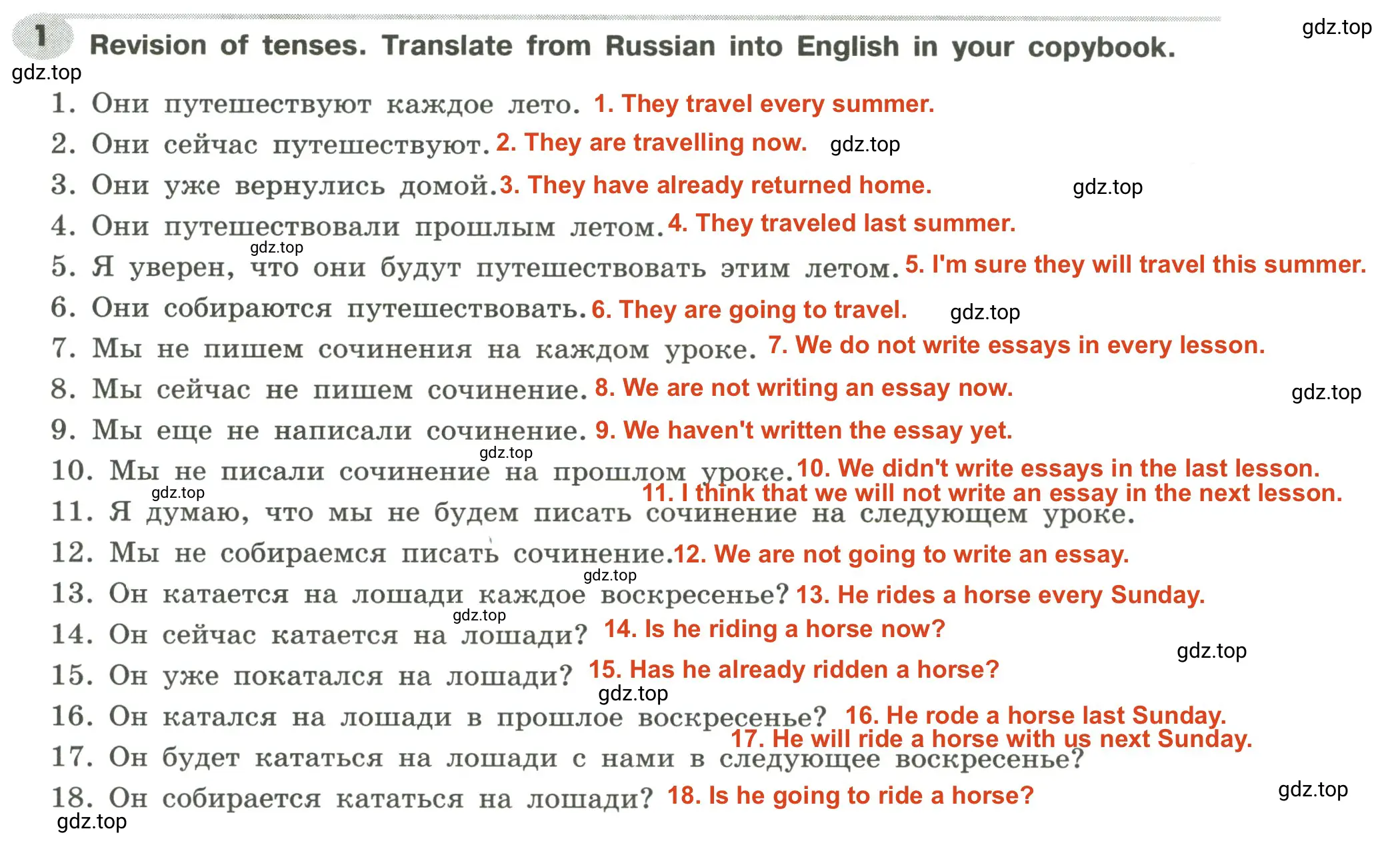 Решение 2. номер 1 (страница 21) гдз по английскому языку 6 класс Тимофеева, грамматический тренажёр