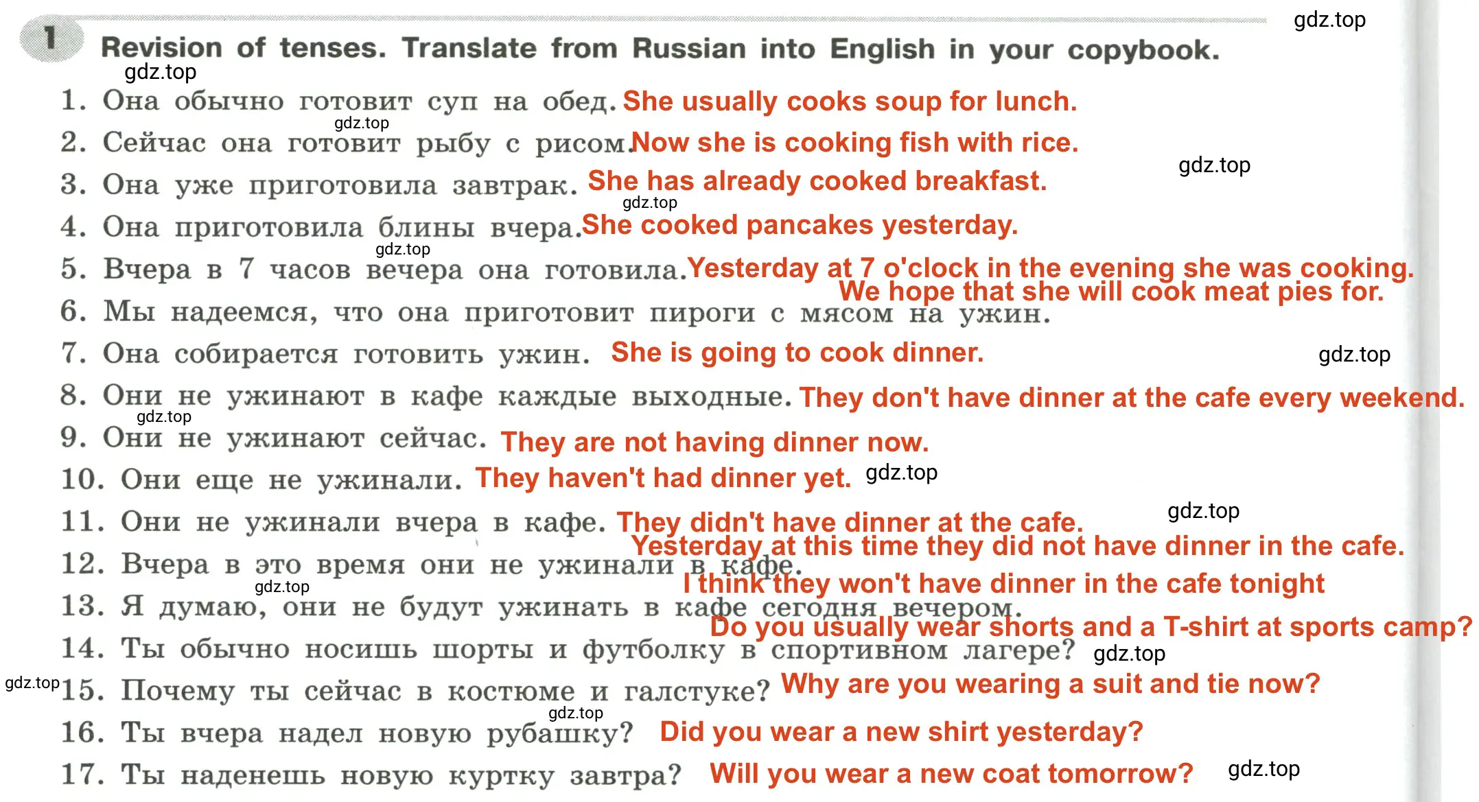 Решение 2. номер 1 (страница 100) гдз по английскому языку 6 класс Тимофеева, грамматический тренажёр