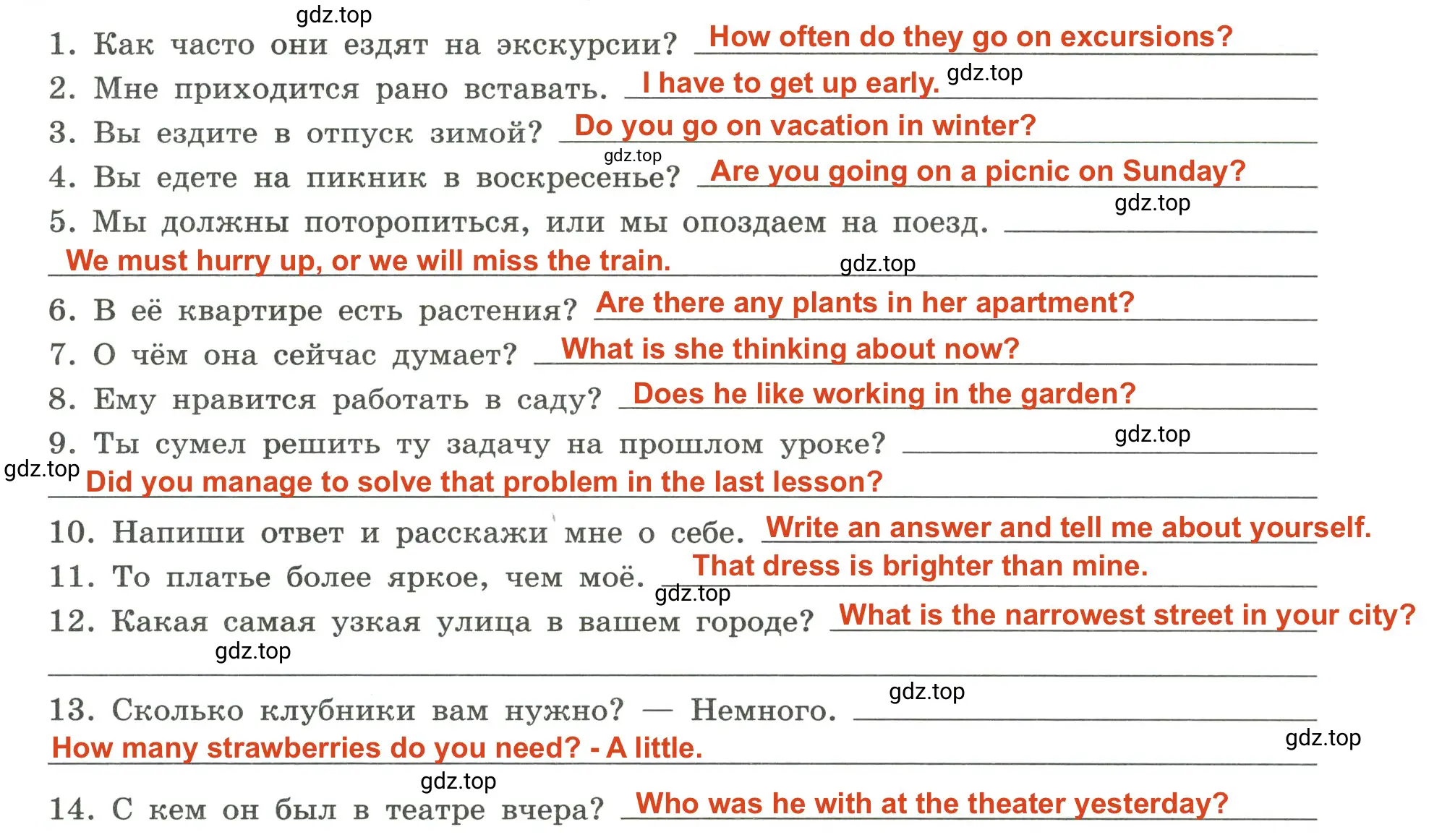 Решение 2. номер 21 (10) (страница 113) гдз по английскому языку 6 класс Тимофеева, грамматический тренажёр