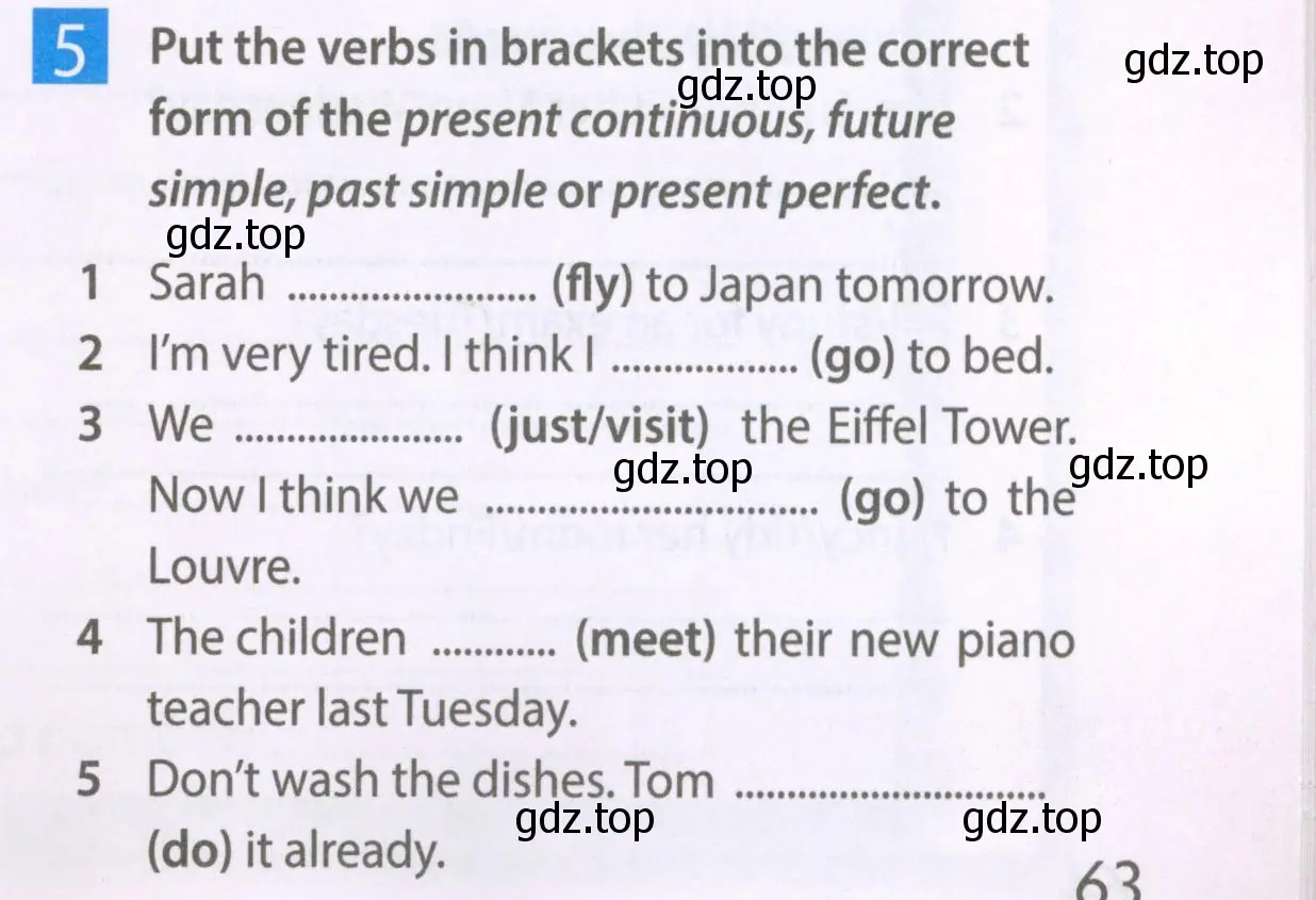 Условие номер 5 (страница 63) гдз по английскому языку 6 класс Ваулина, Дули, рабочая тетрадь