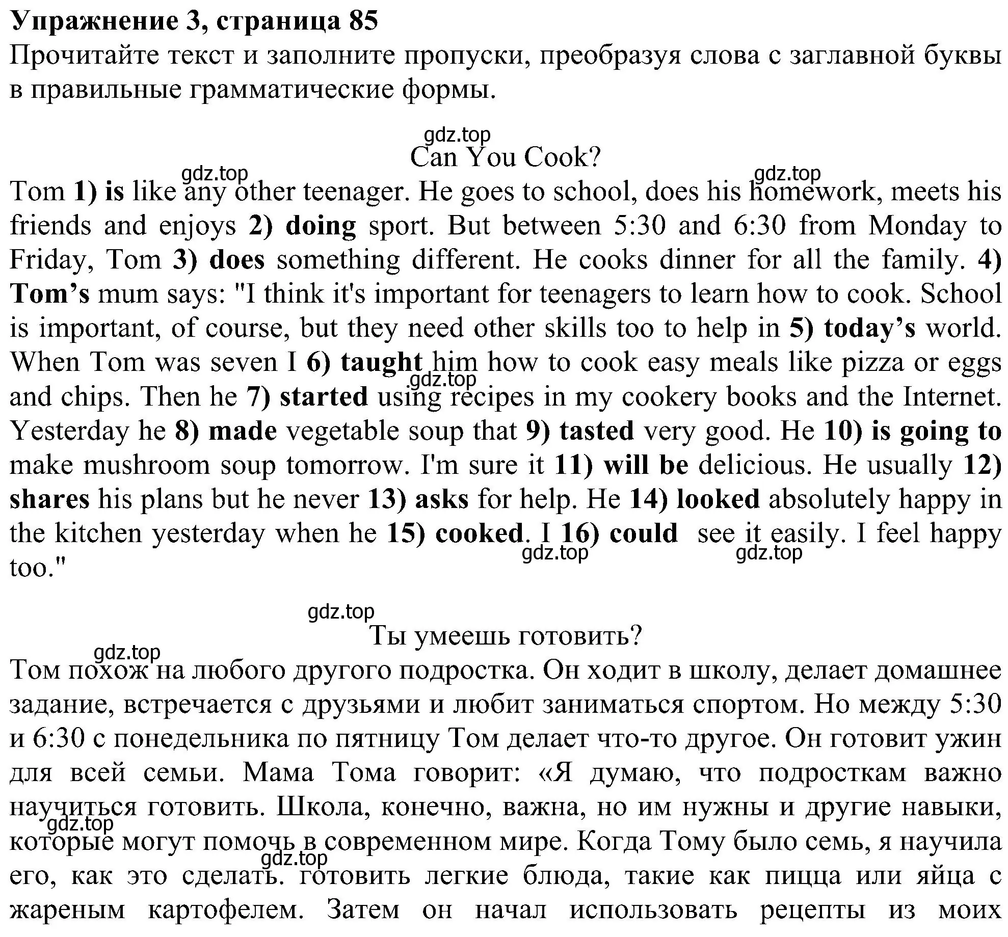 Решение номер 3 (страница 85) гдз по английскому языку 6 класс Ваулина, Дули, рабочая тетрадь