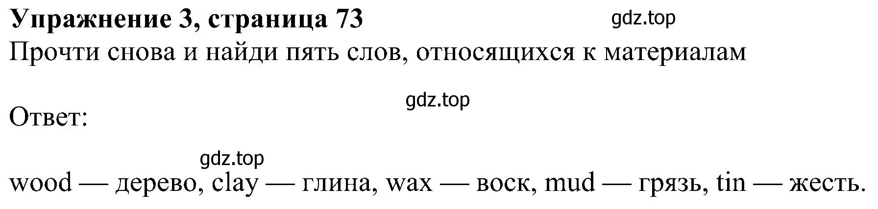 Решение номер 3 (страница 73) гдз по английскому языку 6 класс Ваулина, Дули, учебник