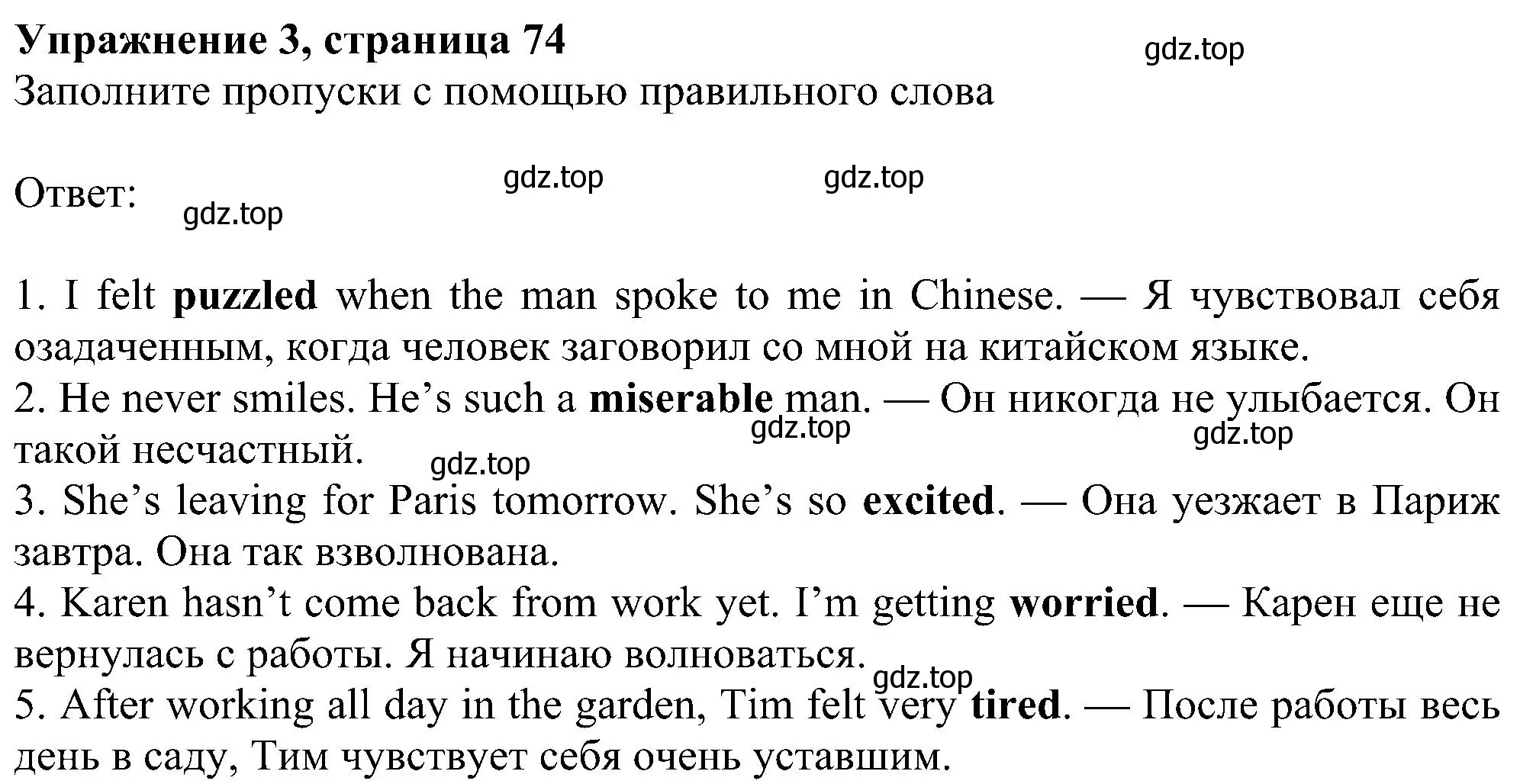 Решение номер 3 (страница 74) гдз по английскому языку 6 класс Ваулина, Дули, учебник