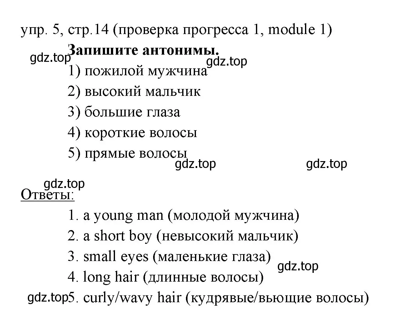 Решение 2. номер 5 (страница 14) гдз по английскому языку 6 класс Ваулина, Дули, учебник