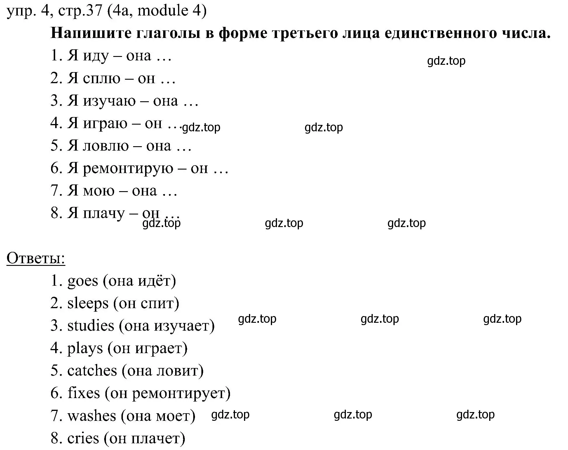 Решение 2. номер 4 (страница 37) гдз по английскому языку 6 класс Ваулина, Дули, учебник