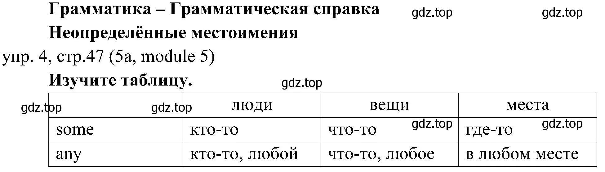 Решение 2. номер 4 (страница 47) гдз по английскому языку 6 класс Ваулина, Дули, учебник