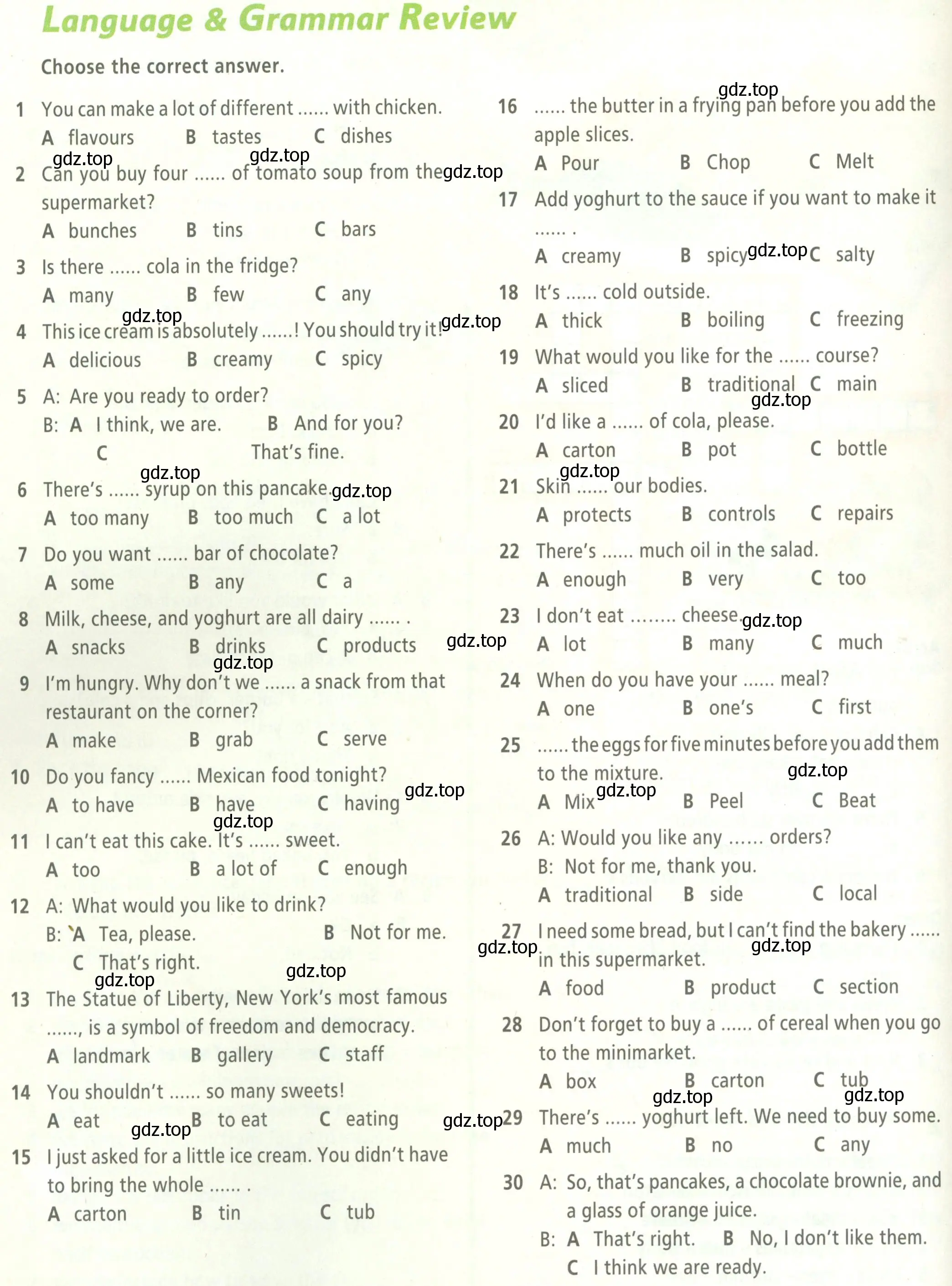 Условие  Language & Grammar Review (страница 22) гдз по английскому языку 6 класс Баранова, Мильруд, рабочая тетрадь