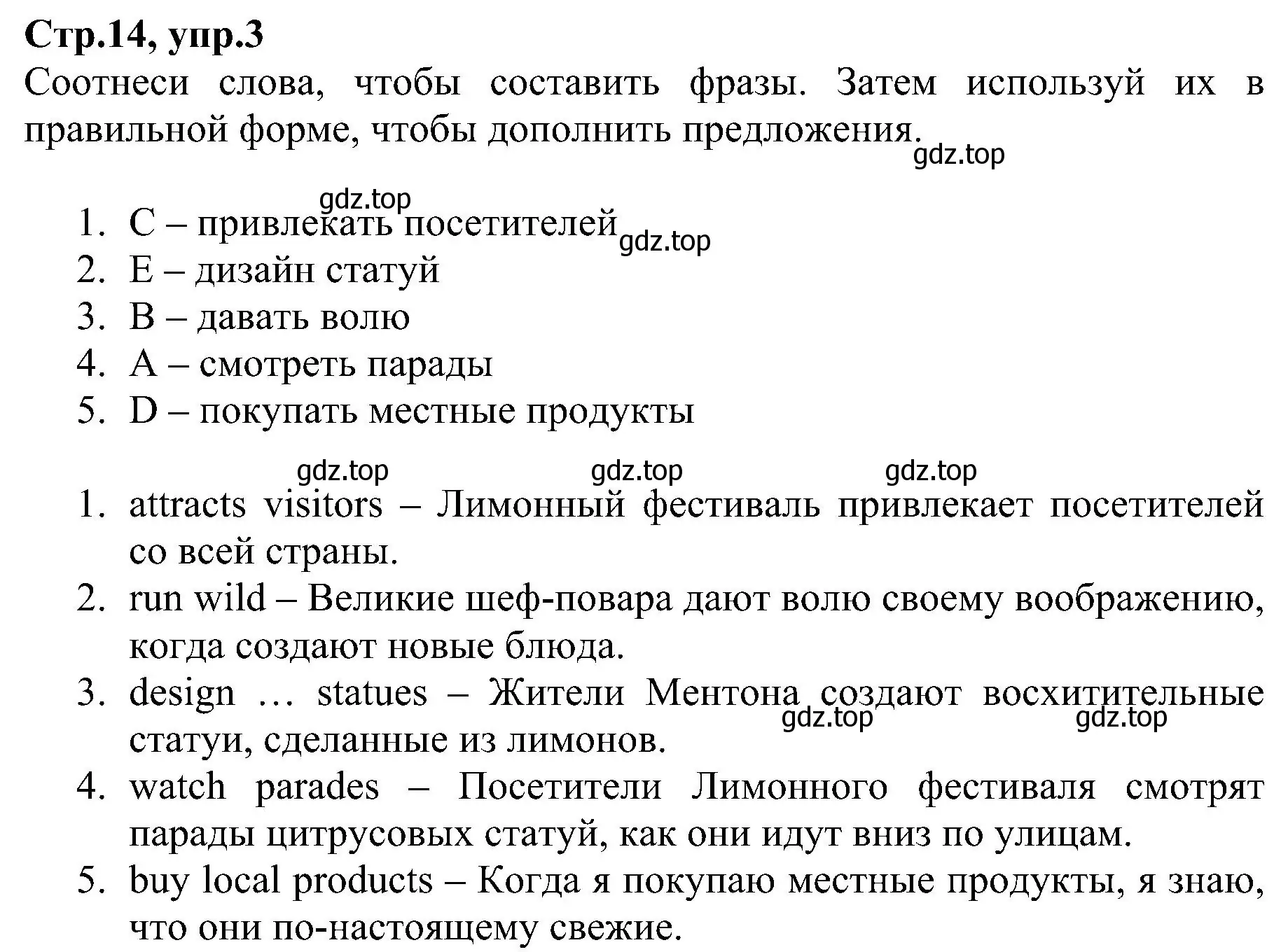 Решение номер 3 (страница 14) гдз по английскому языку 6 класс Баранова, Мильруд, рабочая тетрадь