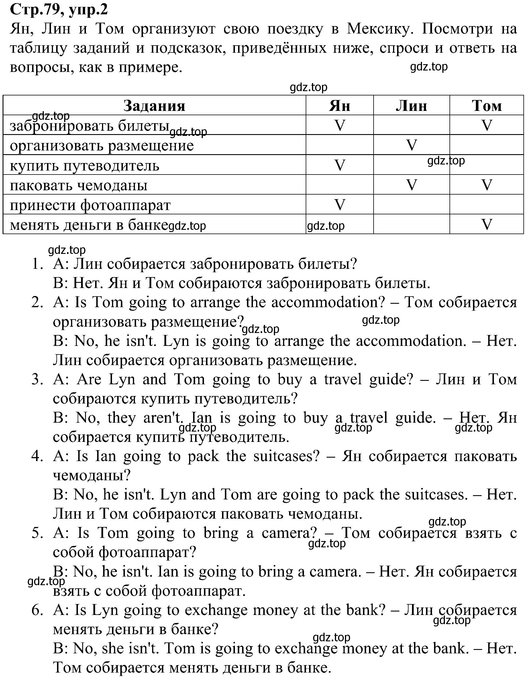 Решение номер 2 (страница 79) гдз по английскому языку 6 класс Баранова, Мильруд, рабочая тетрадь