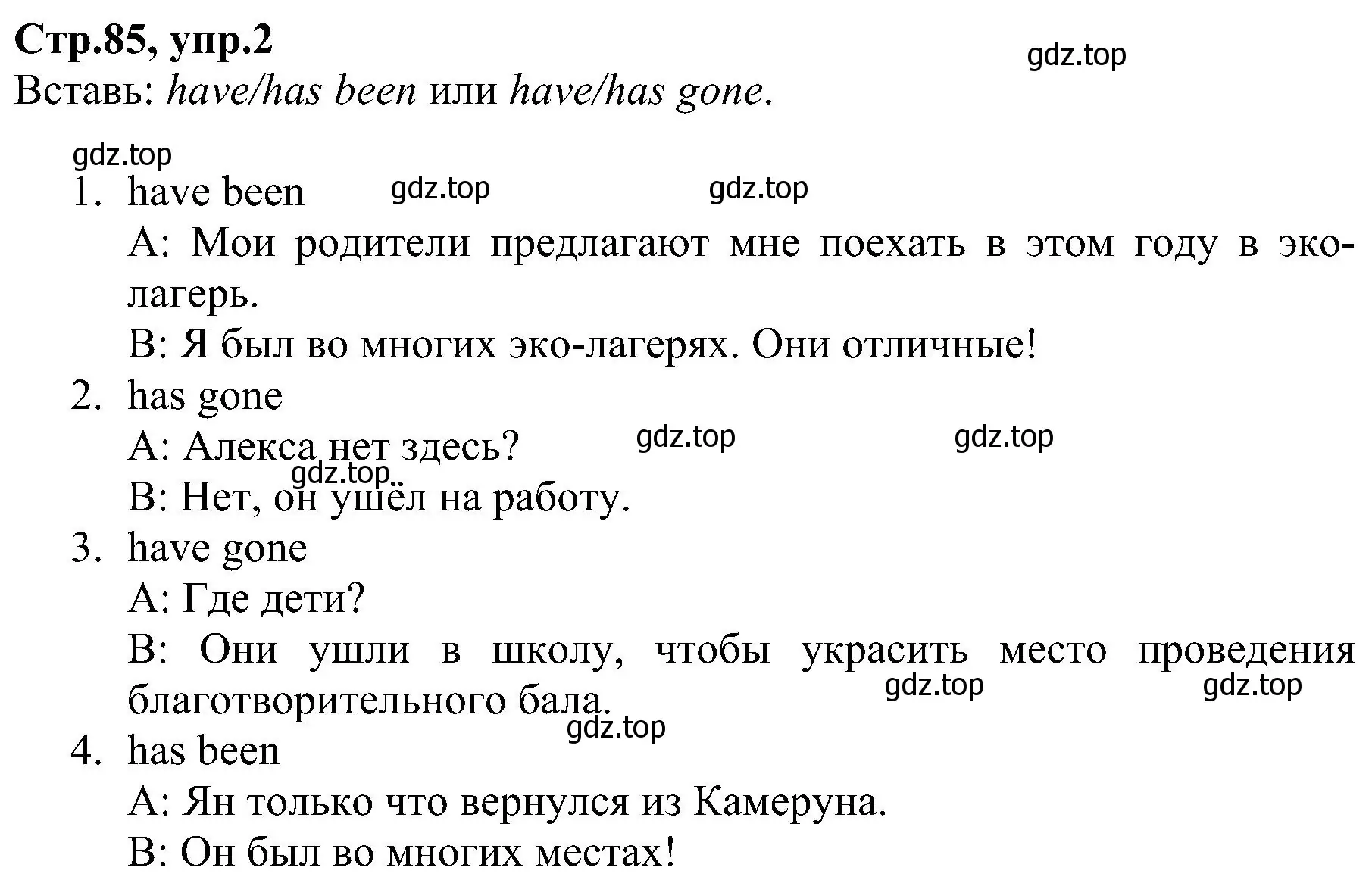 Решение номер 2 (страница 85) гдз по английскому языку 6 класс Баранова, Мильруд, рабочая тетрадь