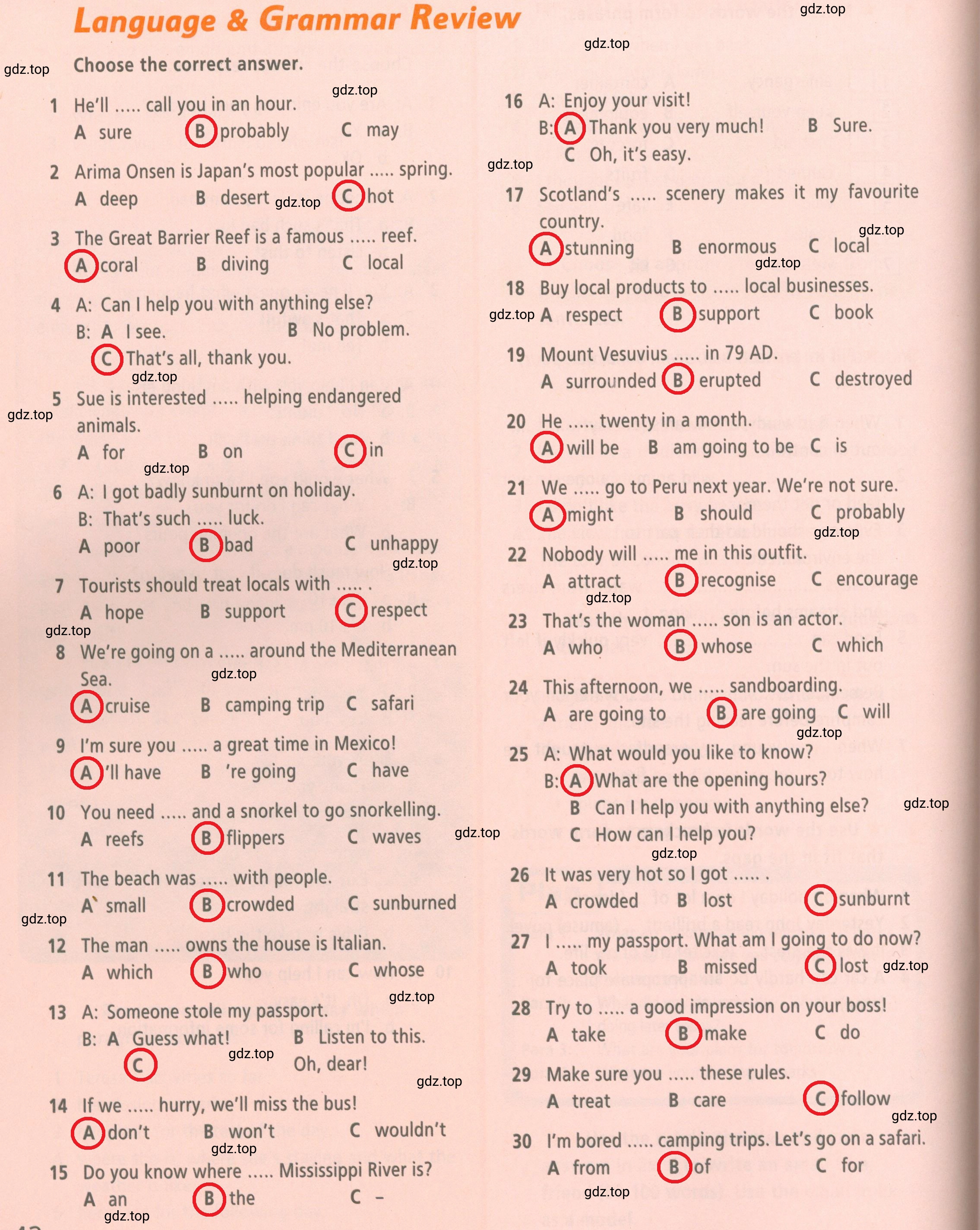 Решение 2.  Language & Grammar Review (страница 42) гдз по английскому языку 6 класс Баранова, Мильруд, рабочая тетрадь