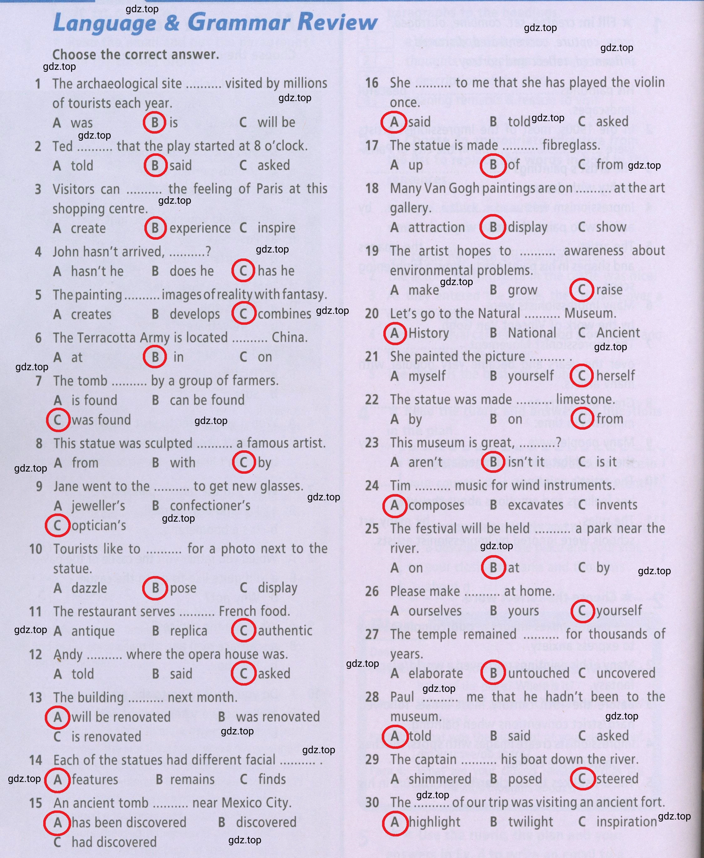 Решение 2.  Language & Grammar Review (страница 62) гдз по английскому языку 6 класс Баранова, Мильруд, рабочая тетрадь