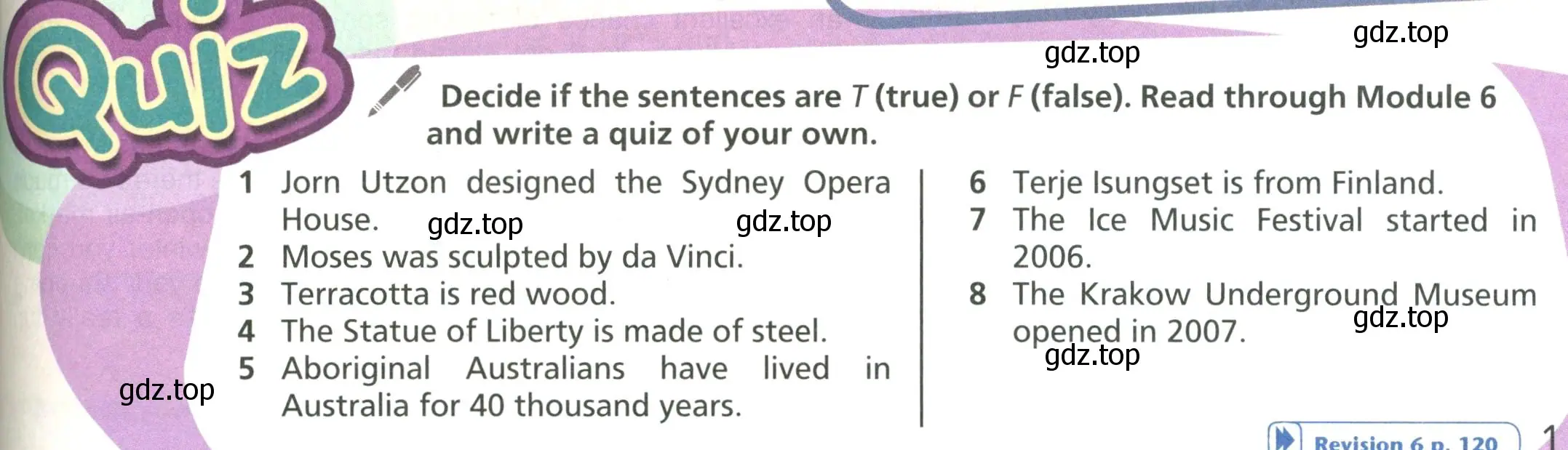 Условие  Quiz (страница 111) гдз по английскому языку 6 класс Баранова, Дули, учебник