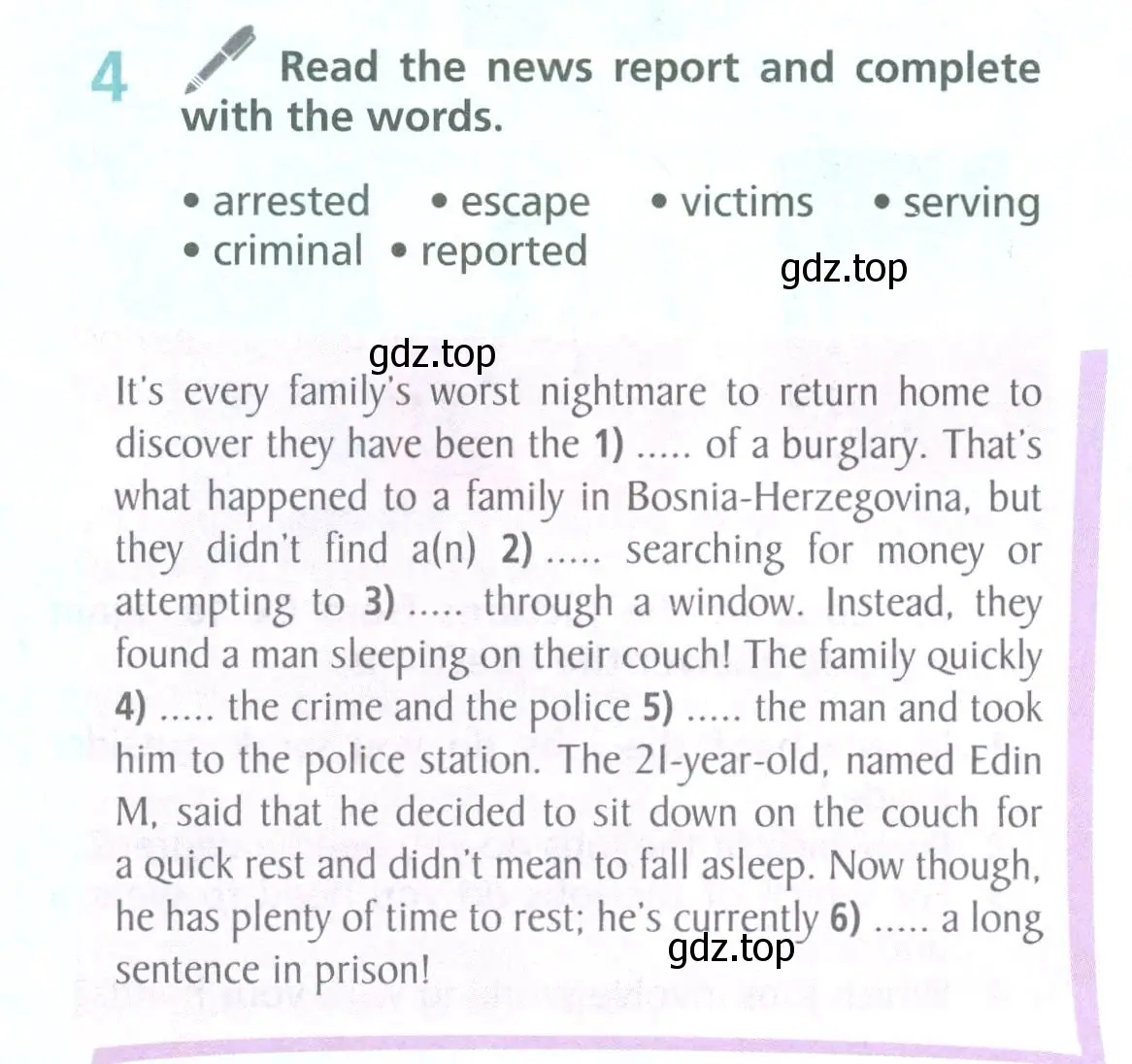 Условие номер 4 (страница 129) гдз по английскому языку 6 класс Баранова, Дули, учебник