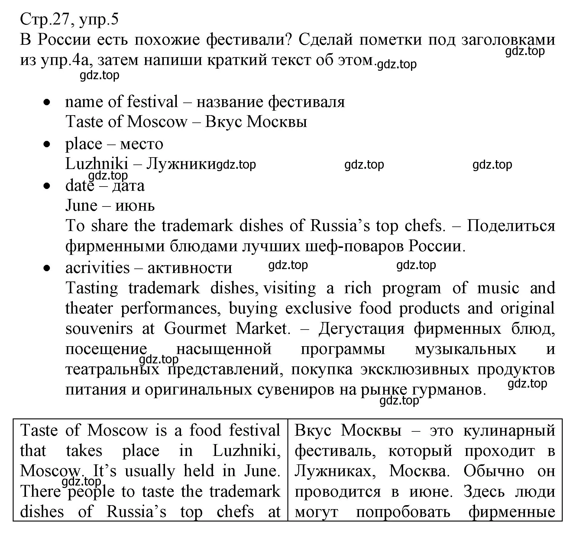 Решение номер 5 (страница 27) гдз по английскому языку 6 класс Баранова, Дули, учебник