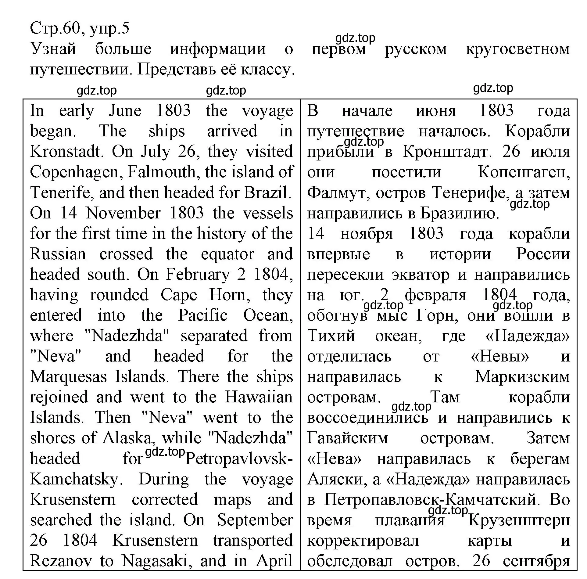 Решение номер 5 (страница 60) гдз по английскому языку 6 класс Баранова, Дули, учебник