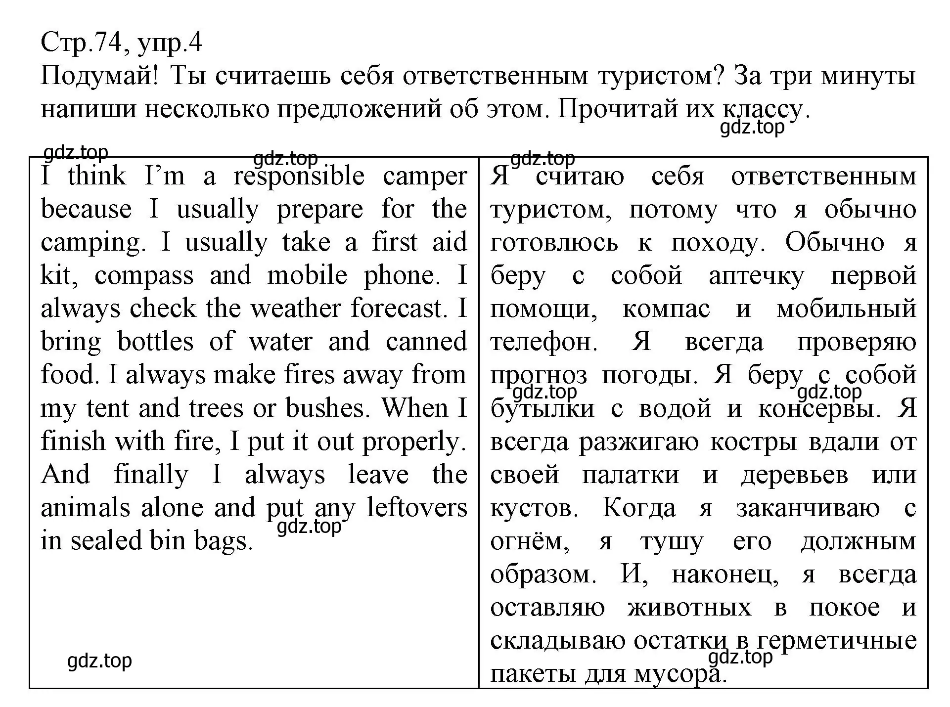 Решение номер 4 (страница 74) гдз по английскому языку 6 класс Баранова, Дули, учебник