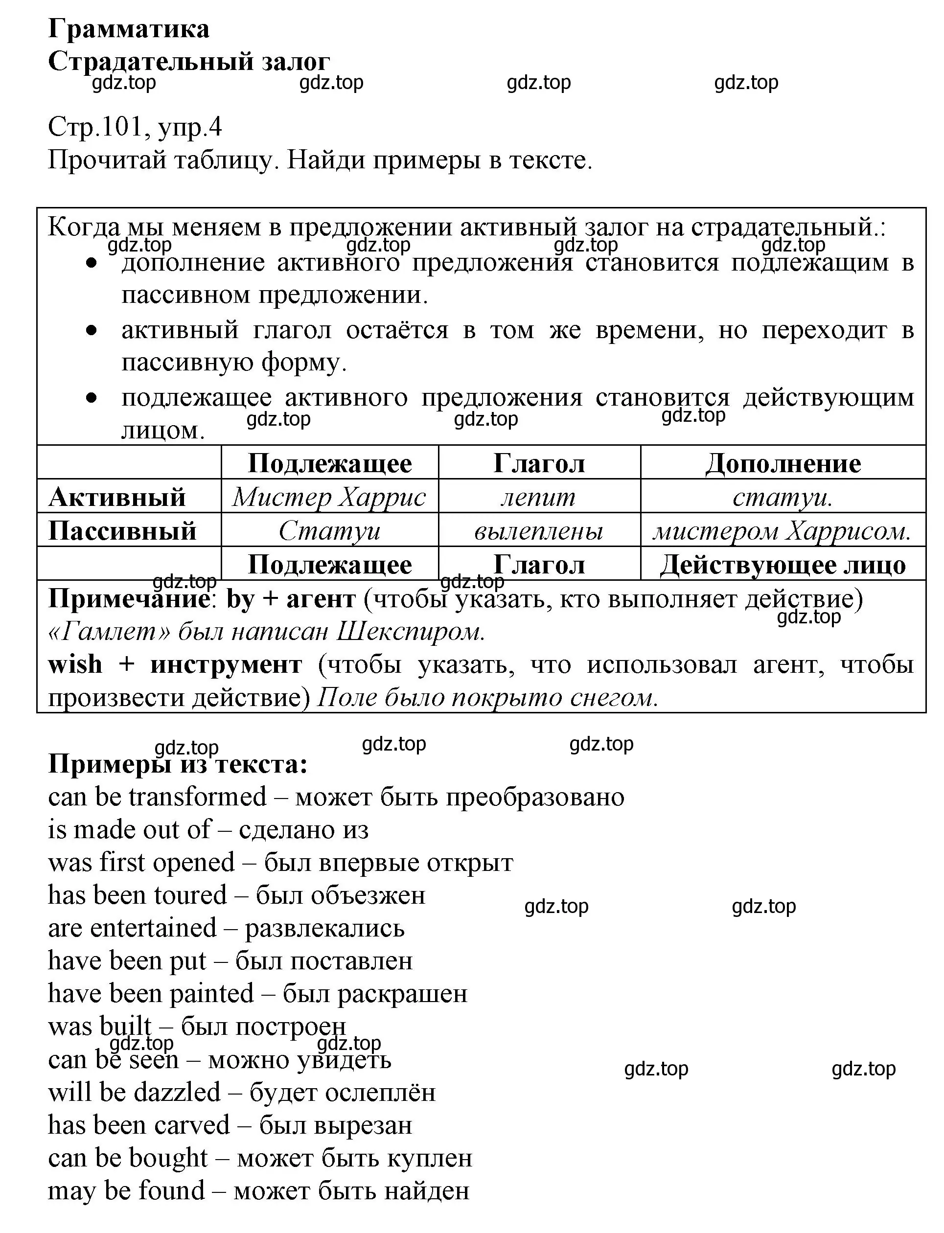 Решение номер 4 (страница 101) гдз по английскому языку 6 класс Баранова, Дули, учебник