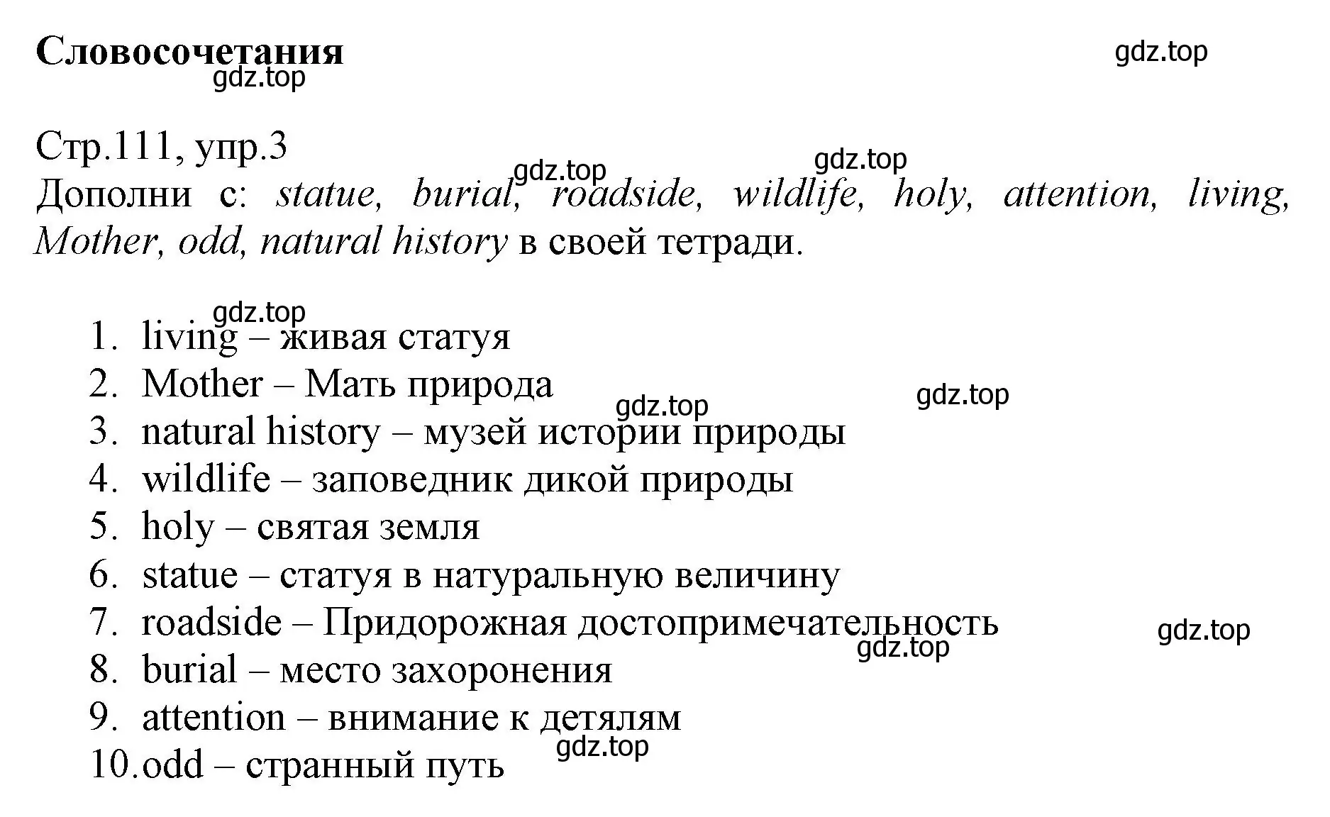 Решение номер 3 (страница 111) гдз по английскому языку 6 класс Баранова, Дули, учебник