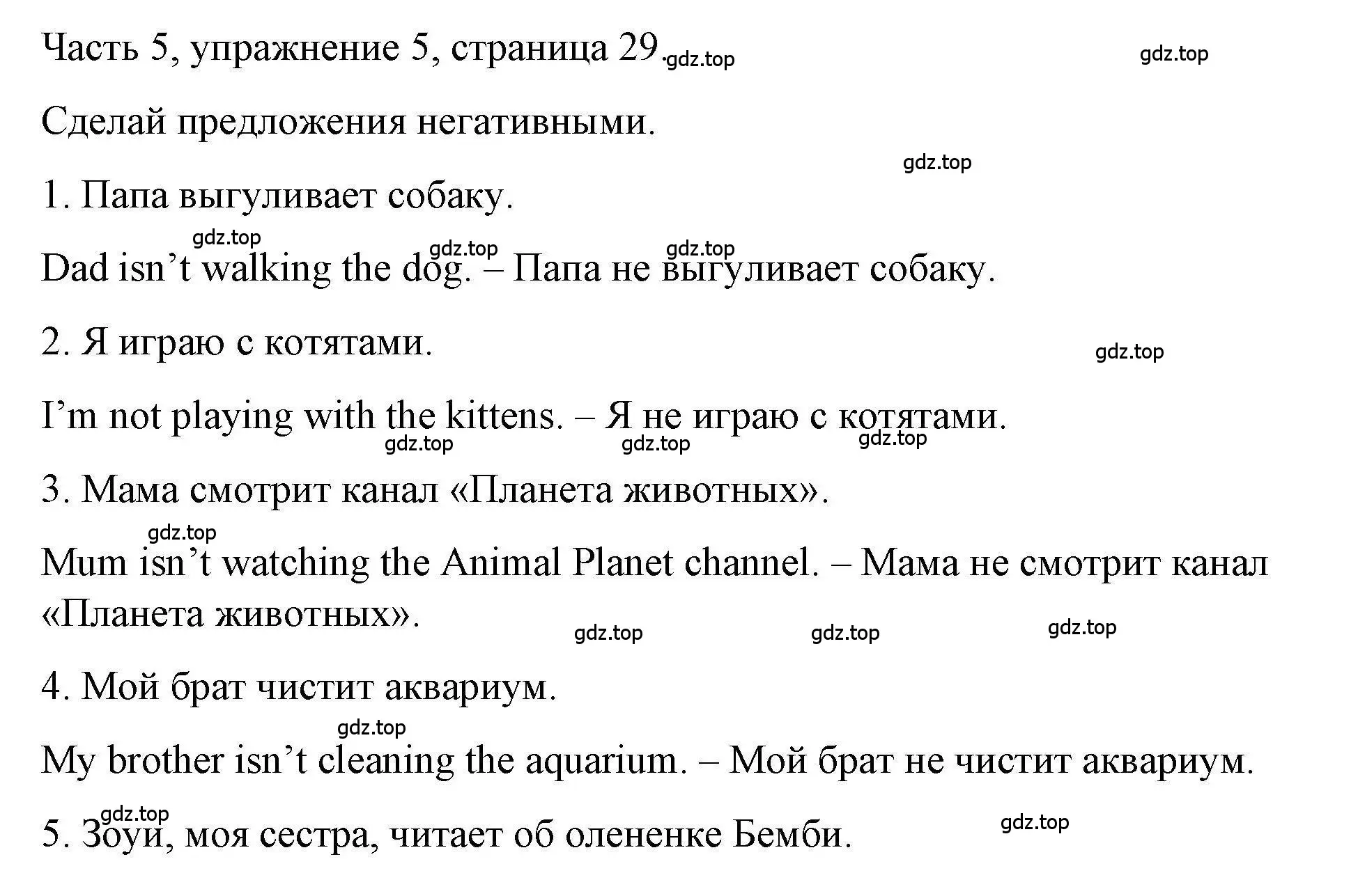 Решение номер 5 (страница 29) гдз по английскому языку 6 класс Тетина, Титова, тесты