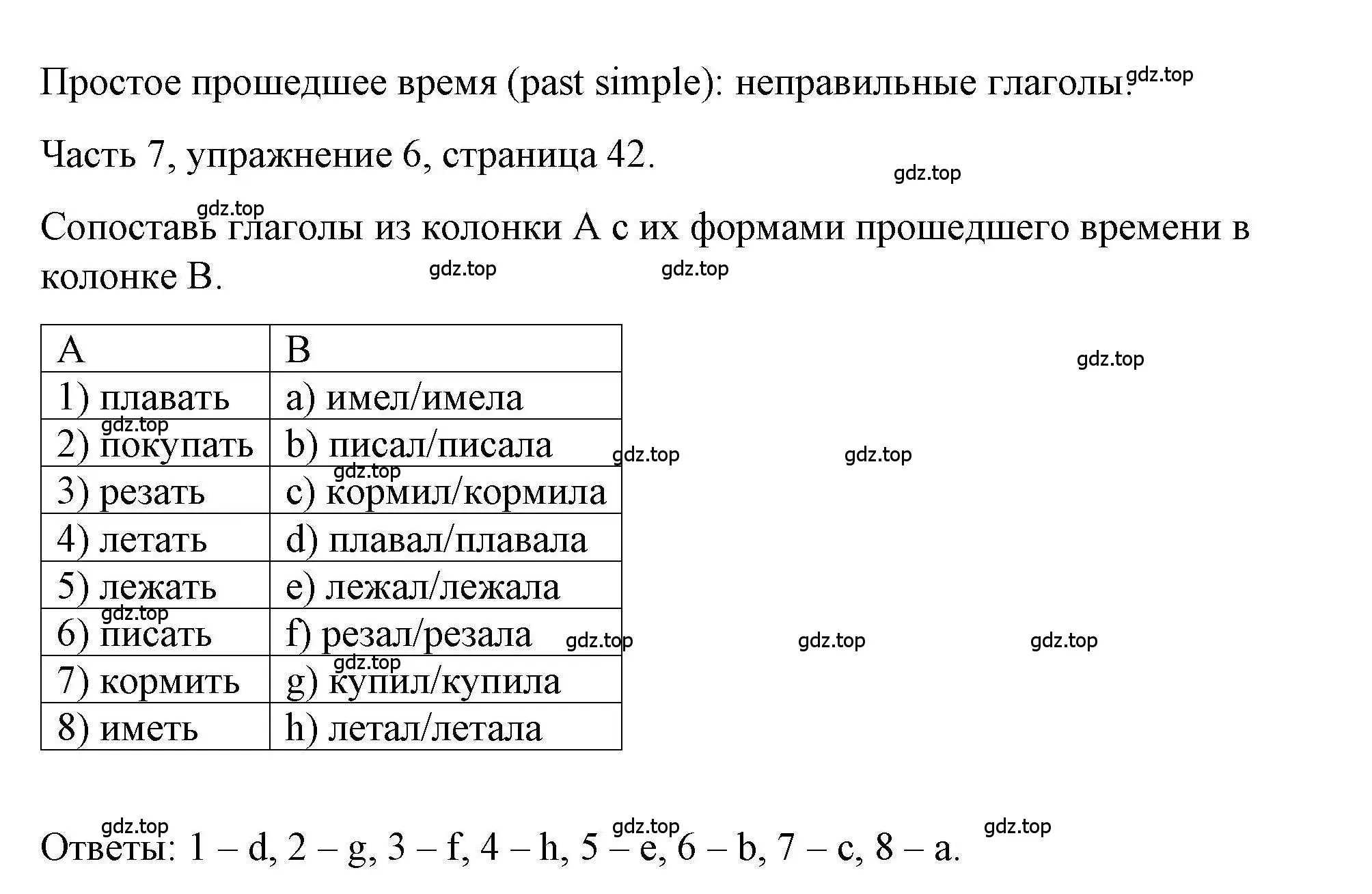 Решение номер 6 (страница 42) гдз по английскому языку 6 класс Тетина, Титова, тесты