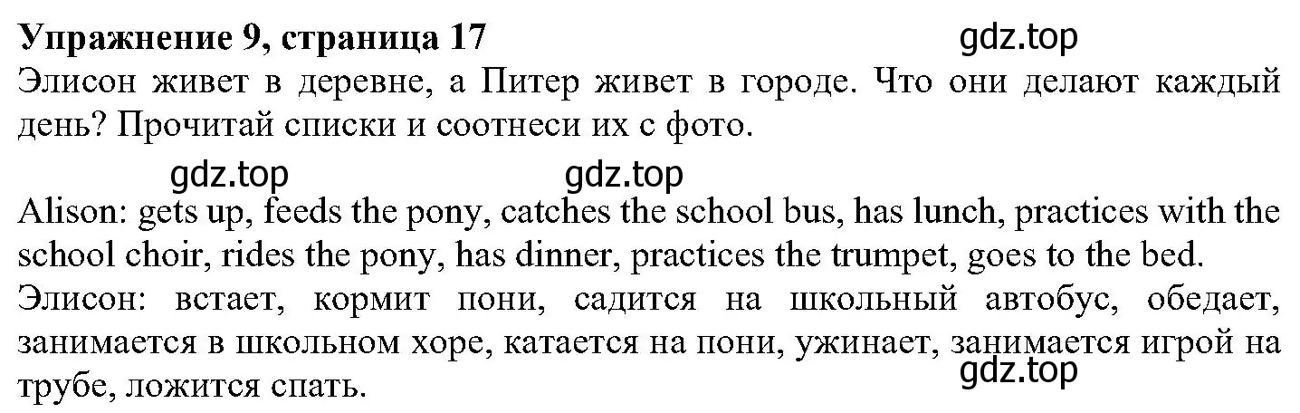 Решение номер 9 (страница 17) гдз по английскому языку 6 класс Вербицкая, Гаярделли, учебник 1 часть