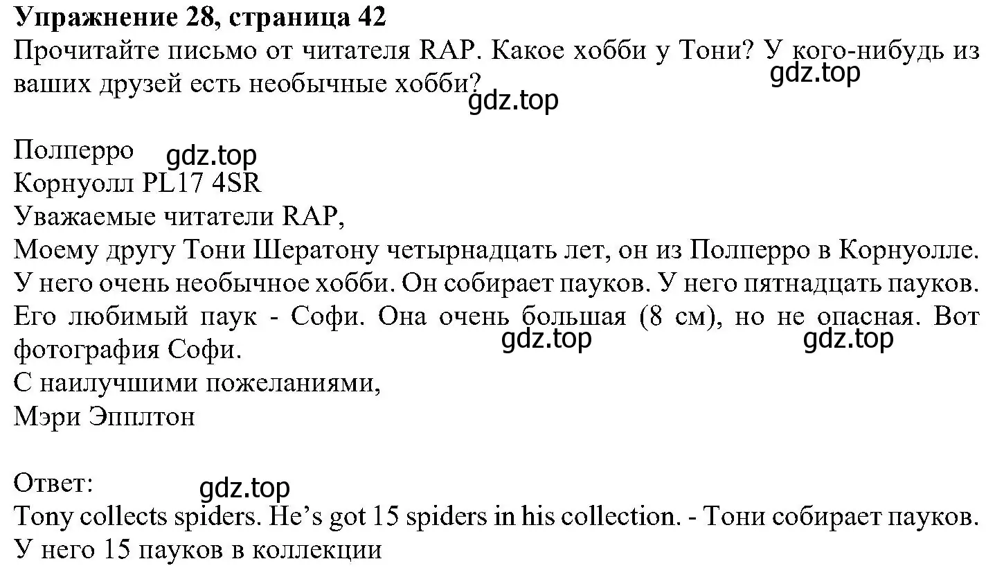 Решение номер 28 (страница 43) гдз по английскому языку 6 класс Вербицкая, Гаярделли, учебник 1 часть