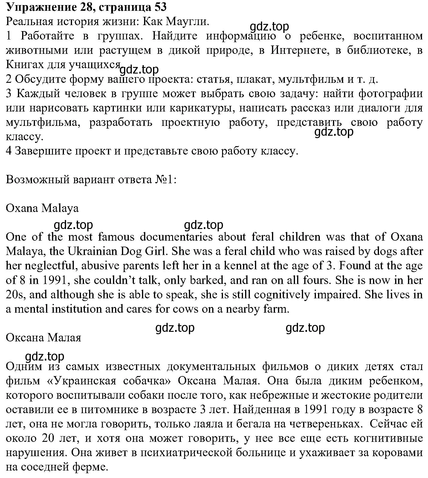 Решение номер 28 (страница 53) гдз по английскому языку 6 класс Вербицкая, Гаярделли, учебник 1 часть