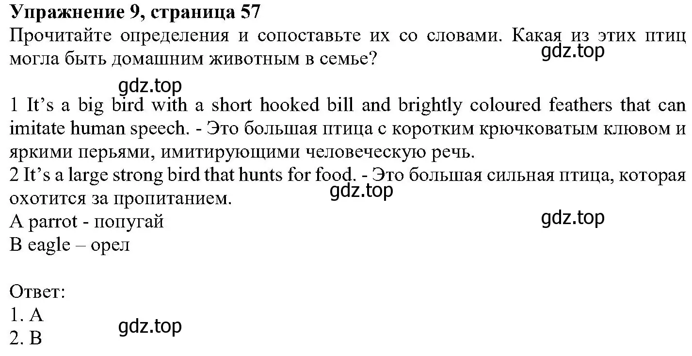 Решение номер 9 (страница 57) гдз по английскому языку 6 класс Вербицкая, Гаярделли, учебник 1 часть