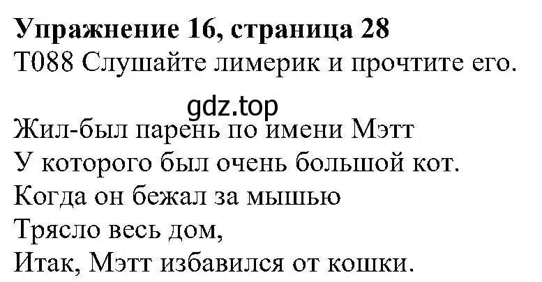 Решение номер 16 (страница 28) гдз по английскому языку 6 класс Вербицкая, Гаярделли, учебник 2 часть