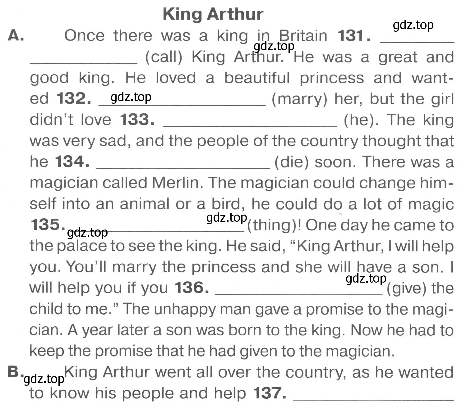 Условие  King Arthur (страница 104) гдз по английскому языку 7 класс Комиссаров, тренировочные упражнения в формате ОГЭ