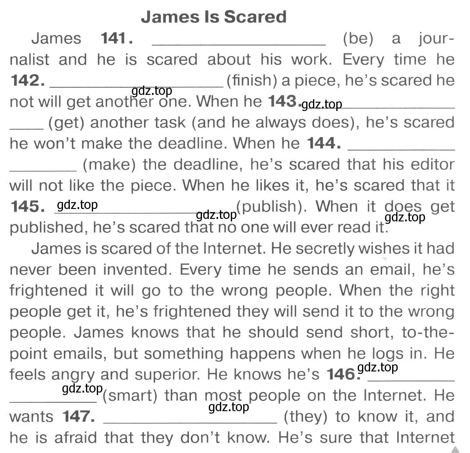 Условие  James Is Scared (страница 105) гдз по английскому языку 7 класс Комиссаров, тренировочные упражнения в формате ОГЭ