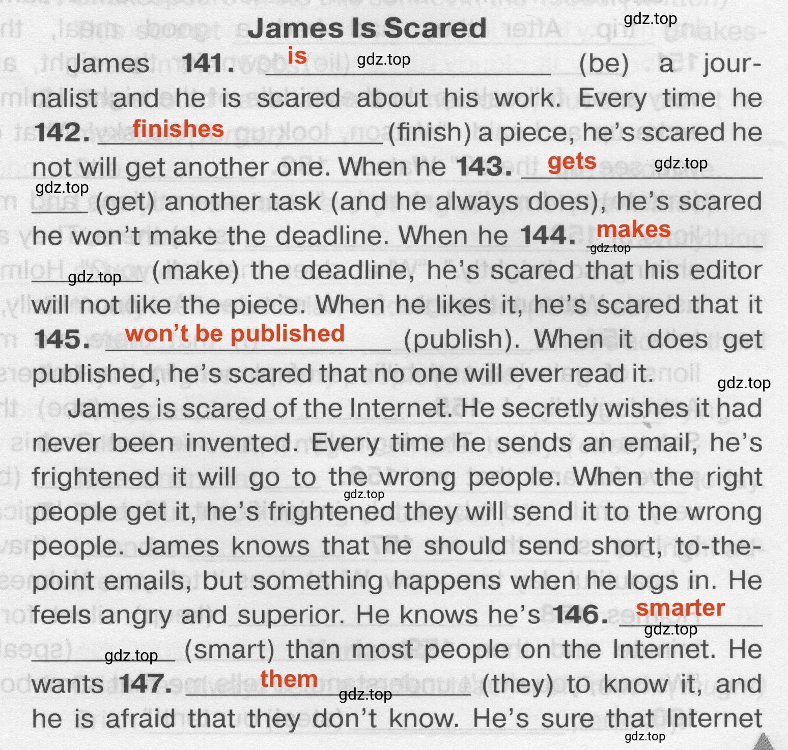 Решение 2.  James Is Scared (страница 105) гдз по английскому языку 7 класс Комиссаров, тренировочные упражнения в формате ОГЭ