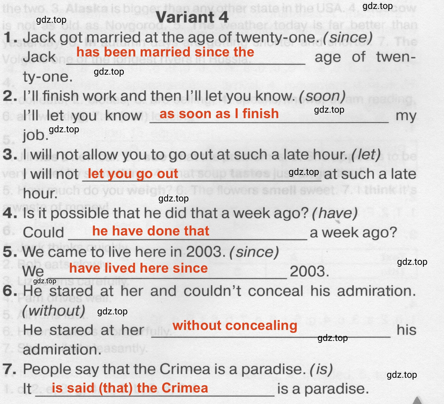 Решение 2.  Variant 4 (страница 109) гдз по английскому языку 7 класс Комиссаров, тренировочные упражнения в формате ОГЭ