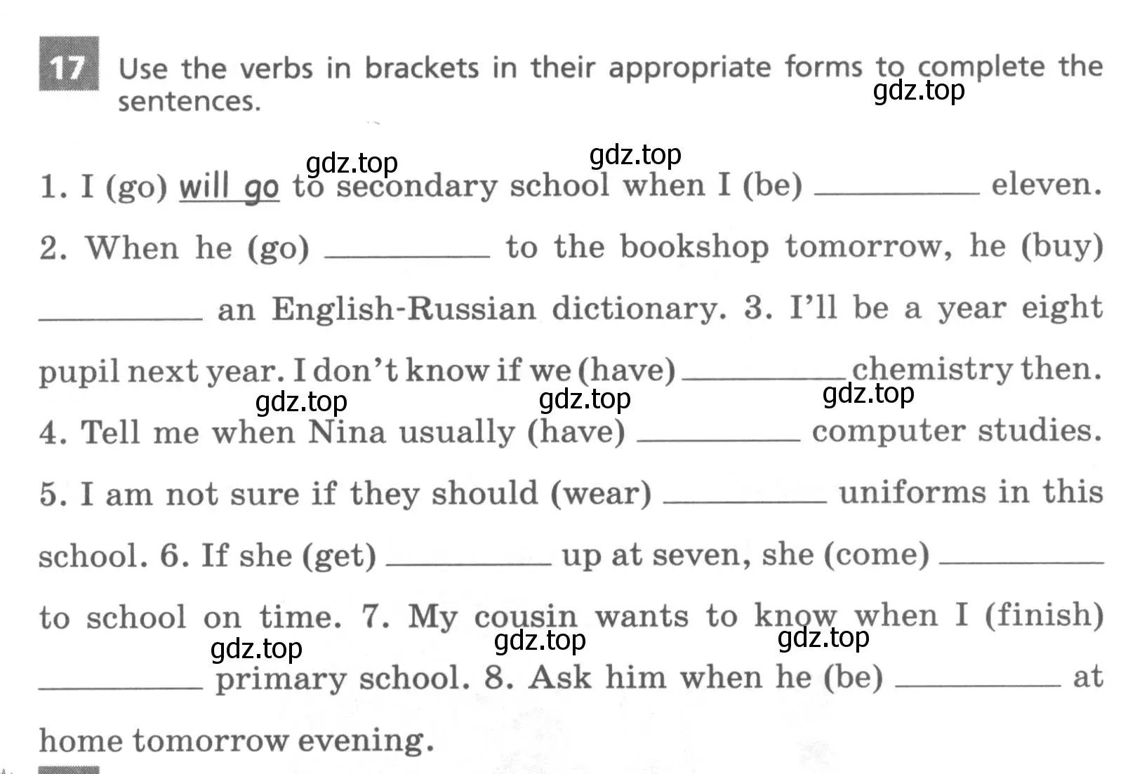 Условие номер 17 (страница 11) гдз по английскому языку 7 класс Афанасьева, Михеева, лексико-грамматический практикум