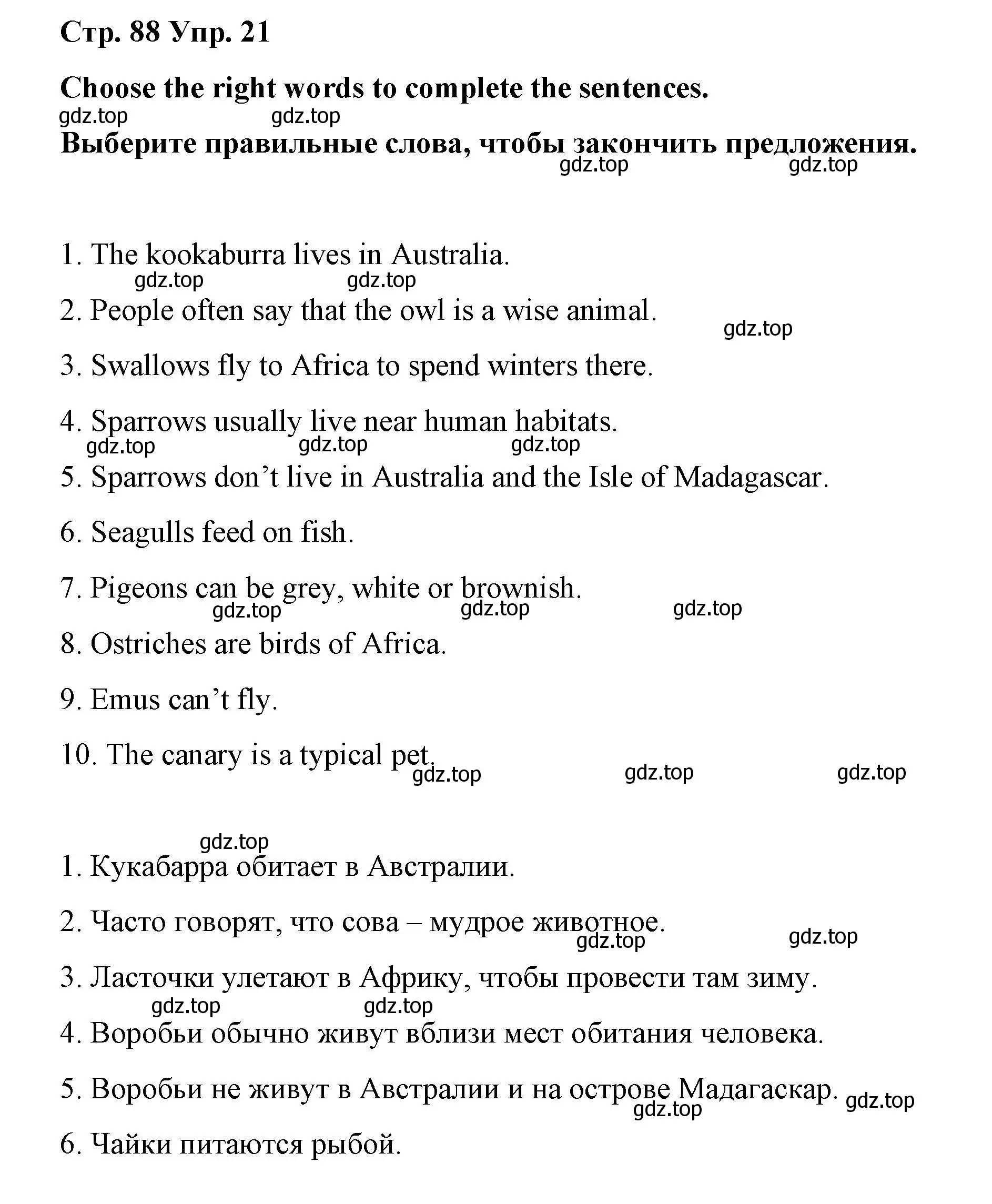 Решение номер 21 (страница 88) гдз по английскому языку 7 класс Афанасьева, Михеева, лексико-грамматический практикум