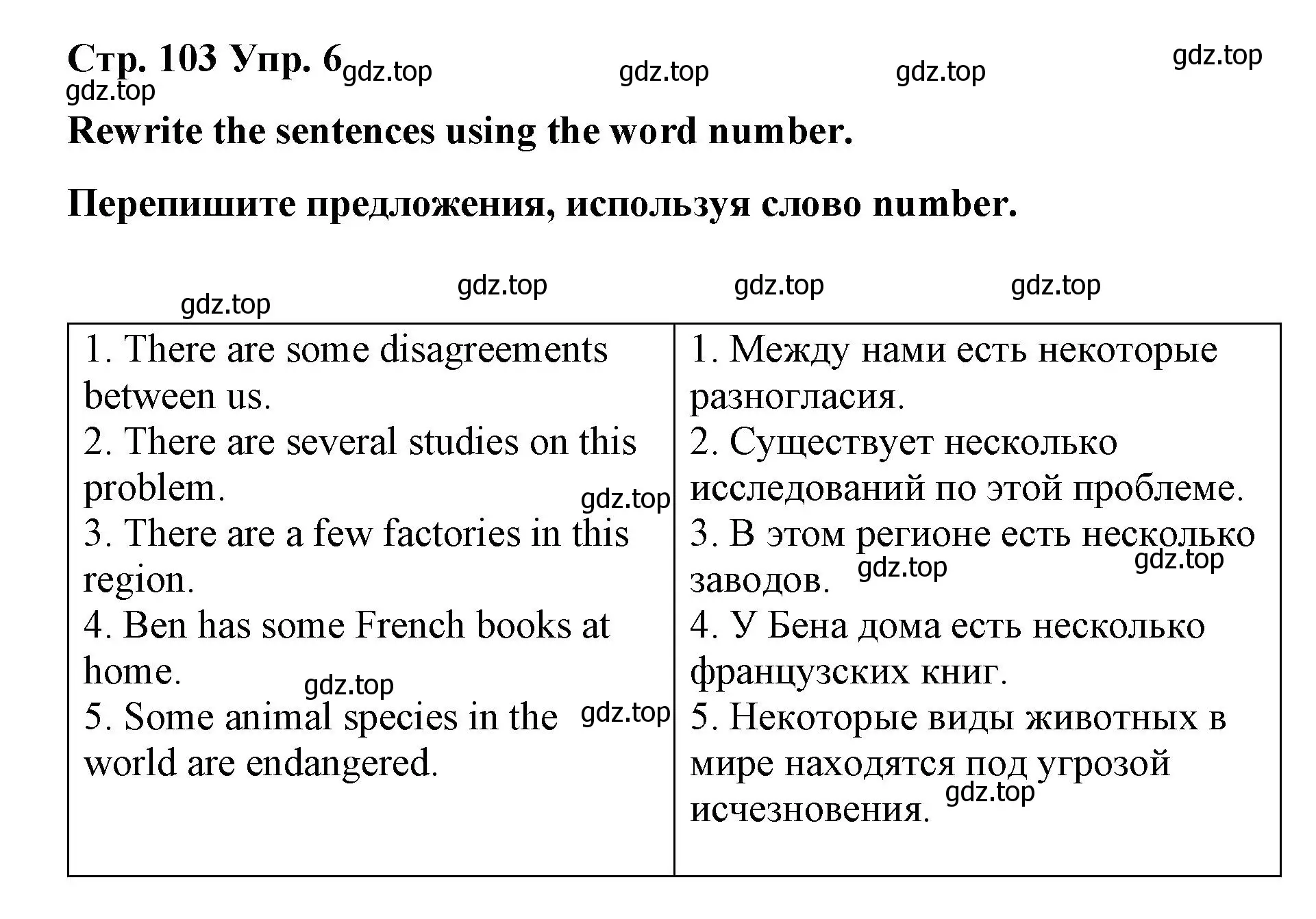 Решение номер 6 (страница 103) гдз по английскому языку 7 класс Афанасьева, Михеева, лексико-грамматический практикум