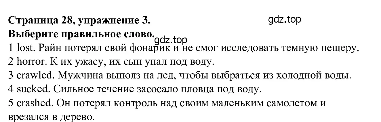 Решение номер 3 (страница 28) гдз по английскому языку 7 класс Баранова, Дули, рабочая тетрадь