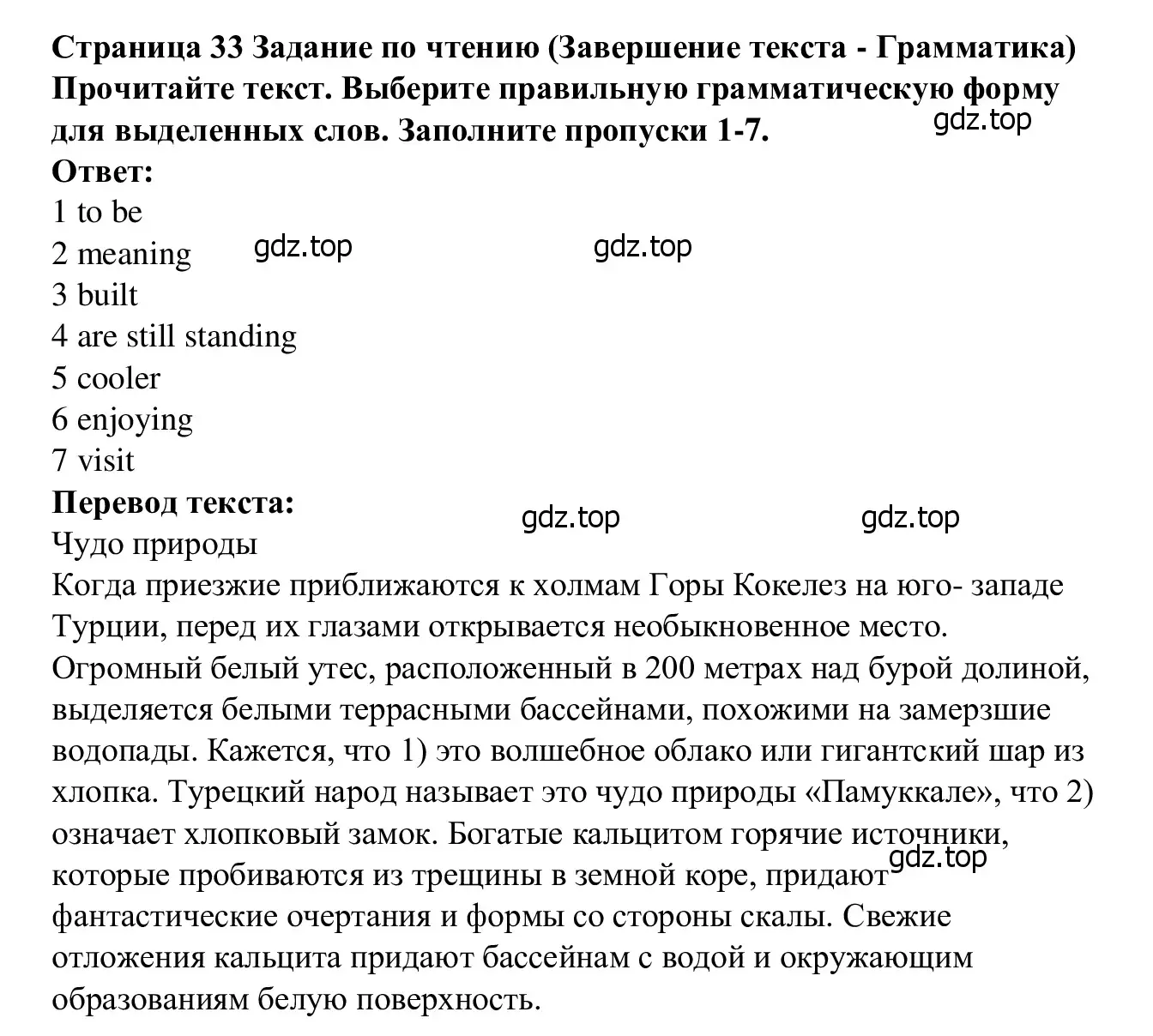 Решение  Reading Task (страница 33) гдз по английскому языку 7 класс Баранова, Дули, рабочая тетрадь