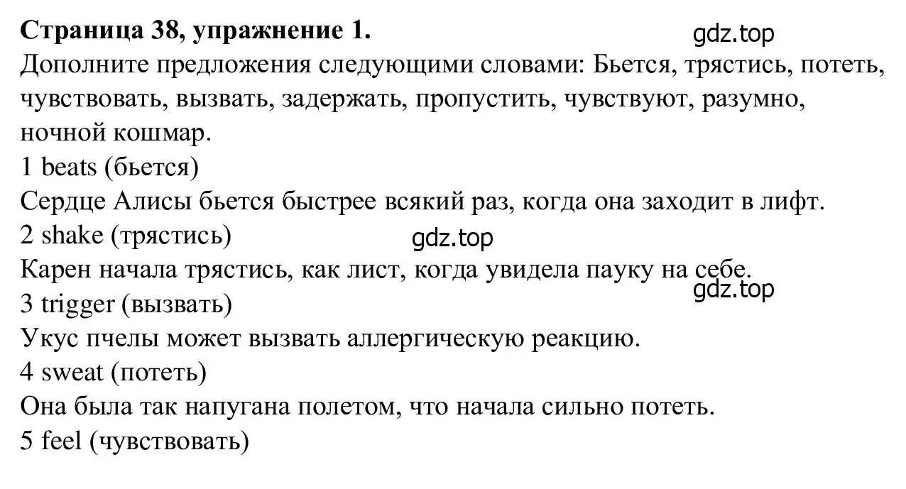 Решение номер 1 (страница 38) гдз по английскому языку 7 класс Баранова, Дули, рабочая тетрадь