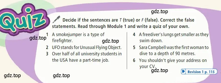 Условие  Quiz (страница 21) гдз по английскому языку 7 класс Баранова, Дули, учебник