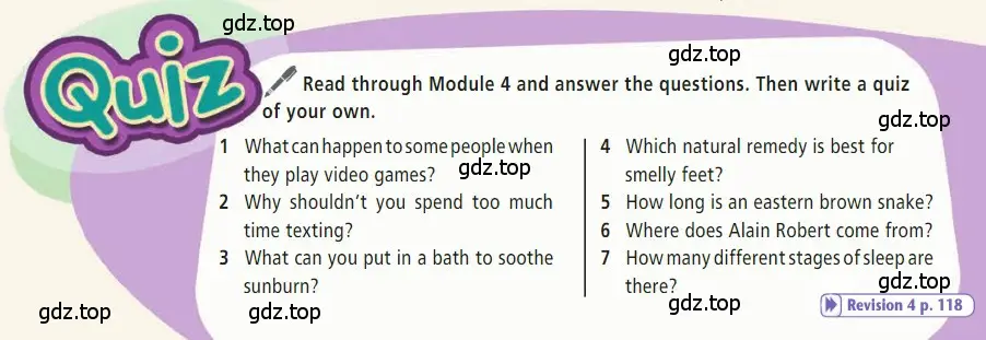 Условие  Quiz (страница 75) гдз по английскому языку 7 класс Баранова, Дули, учебник