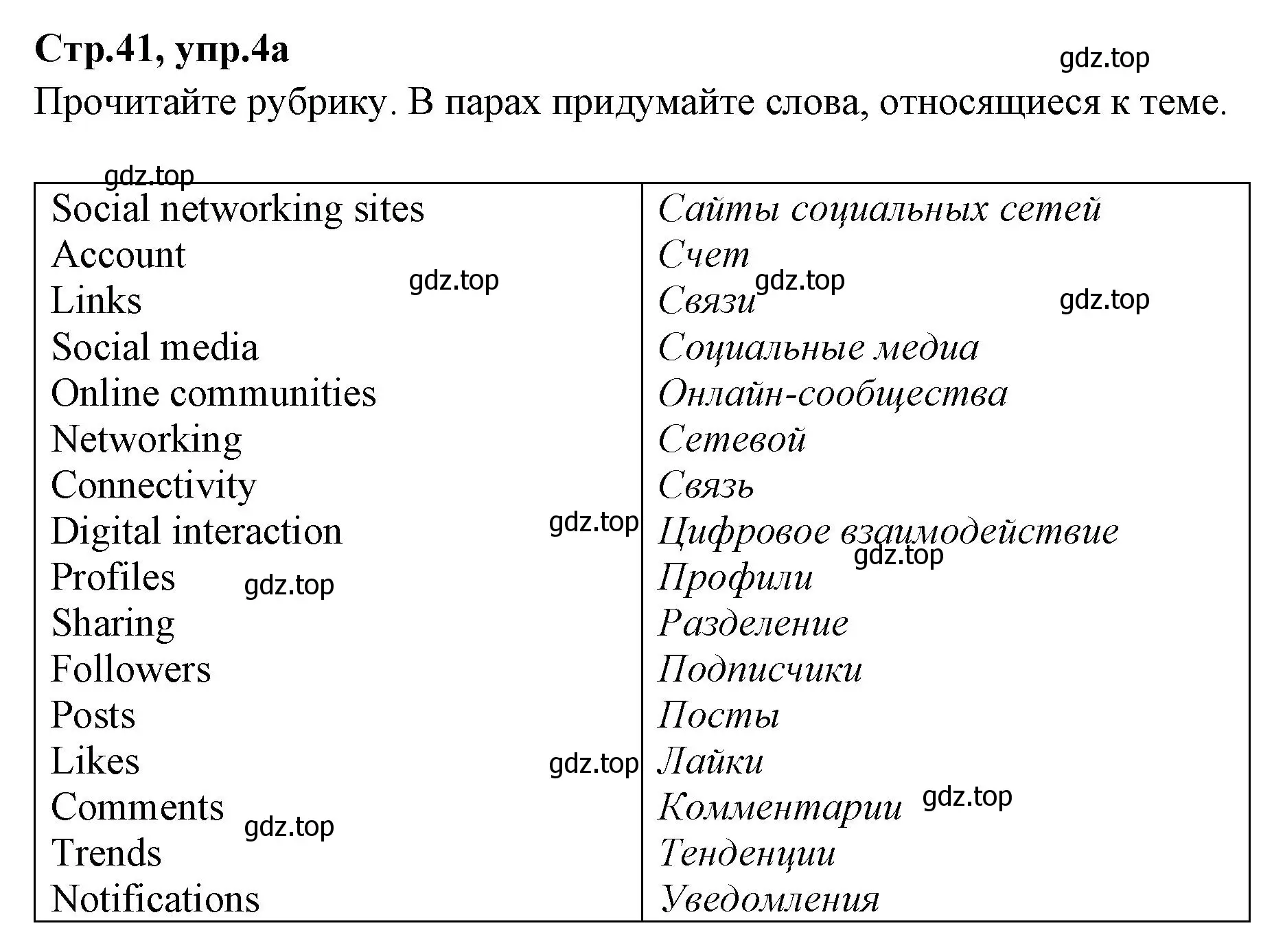 Решение номер 4 (страница 41) гдз по английскому языку 7 класс Баранова, Дули, учебник