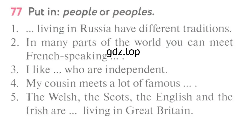 Условие номер 77 (страница 52) гдз по английскому языку 7 класс Биболетова, Трубанева, учебник