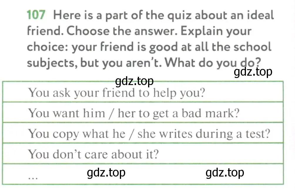 Условие номер 107 (страница 86) гдз по английскому языку 7 класс Биболетова, Трубанева, учебник