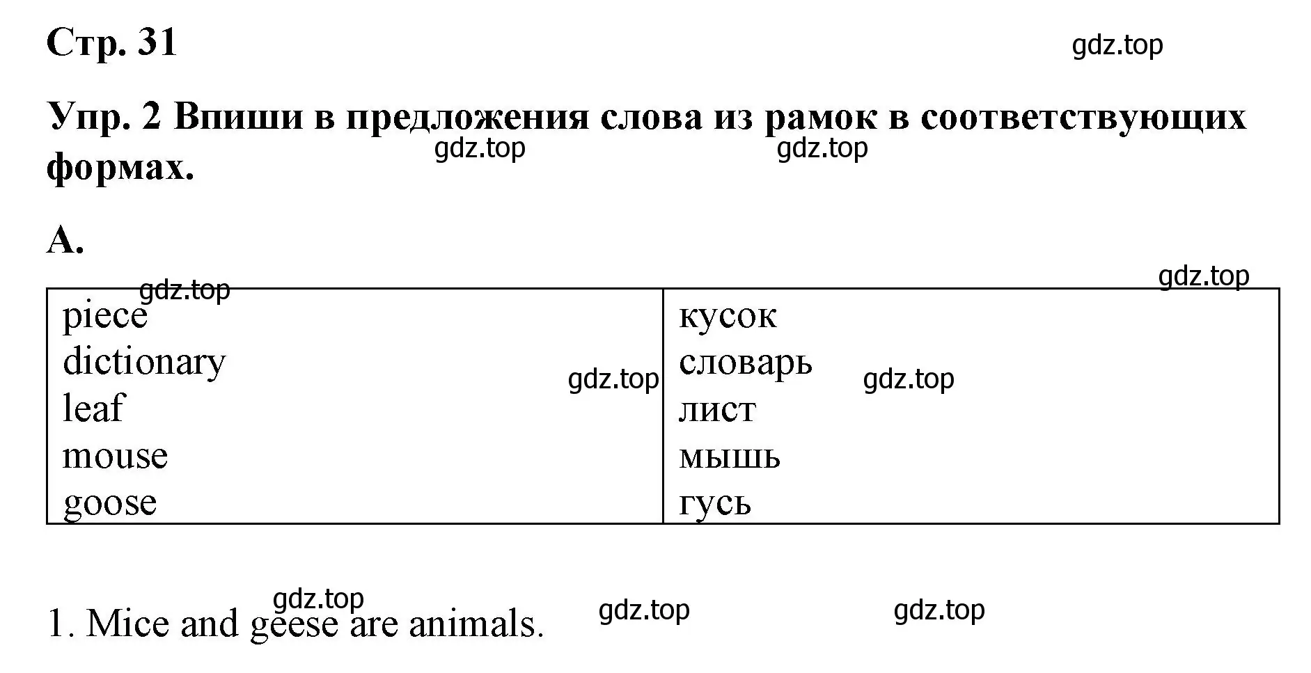 Решение номер 2 (страница 31) гдз по английскому языку 7 класс Афанасьева, Михеева, контрольные работы