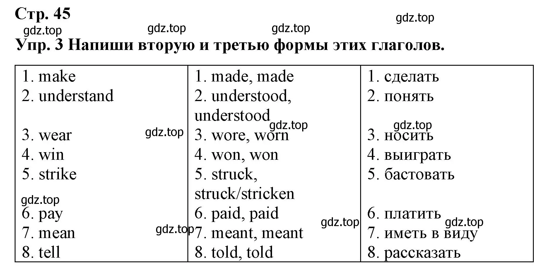 Решение номер 3 (страница 45) гдз по английскому языку 7 класс Афанасьева, Михеева, контрольные работы