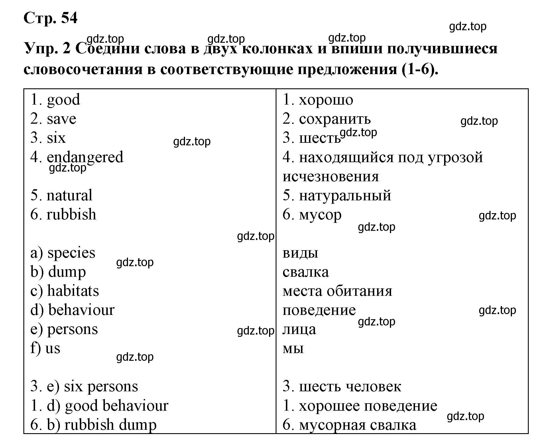 Решение номер 2 (страница 54) гдз по английскому языку 7 класс Афанасьева, Михеева, контрольные работы