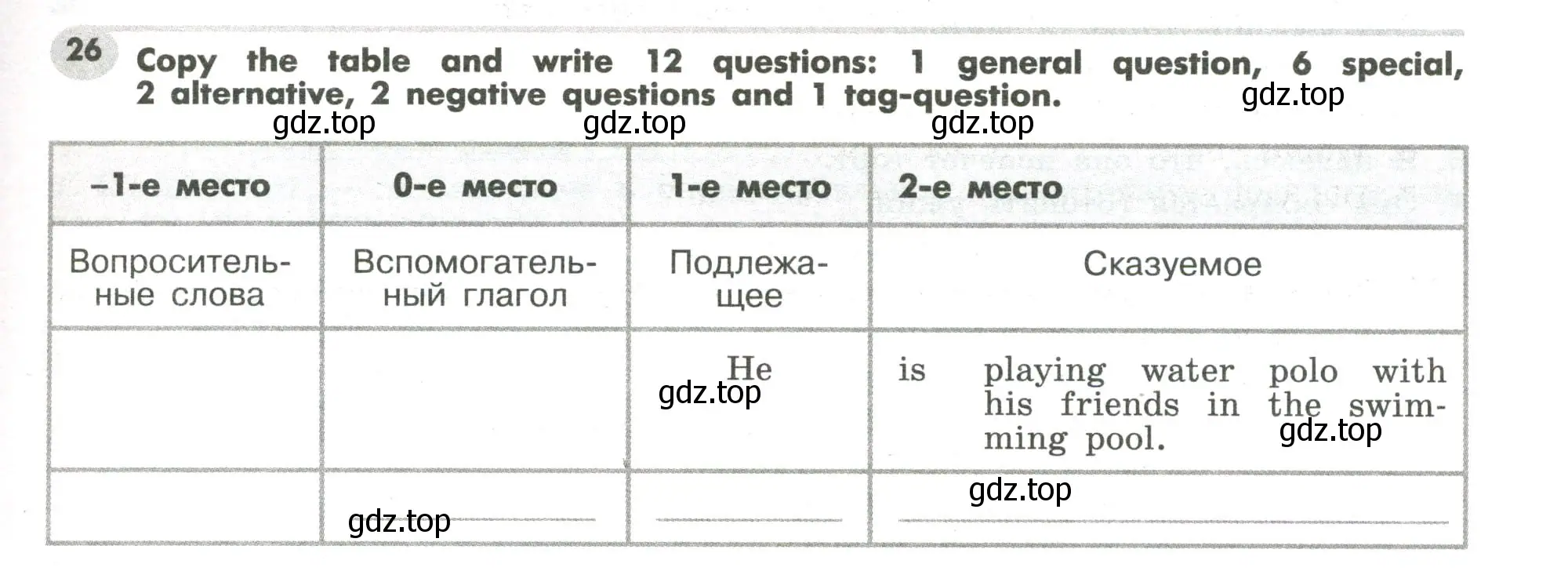 Условие номер 26 (страница 39) гдз по английскому языку 7 класс Тимофеева, грамматический тренажёр